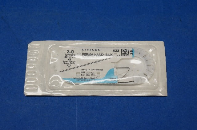 Ethicon 622 PERMA-HAND SILK, KS 60mm Straight Reverse Cutting, 30 (x)