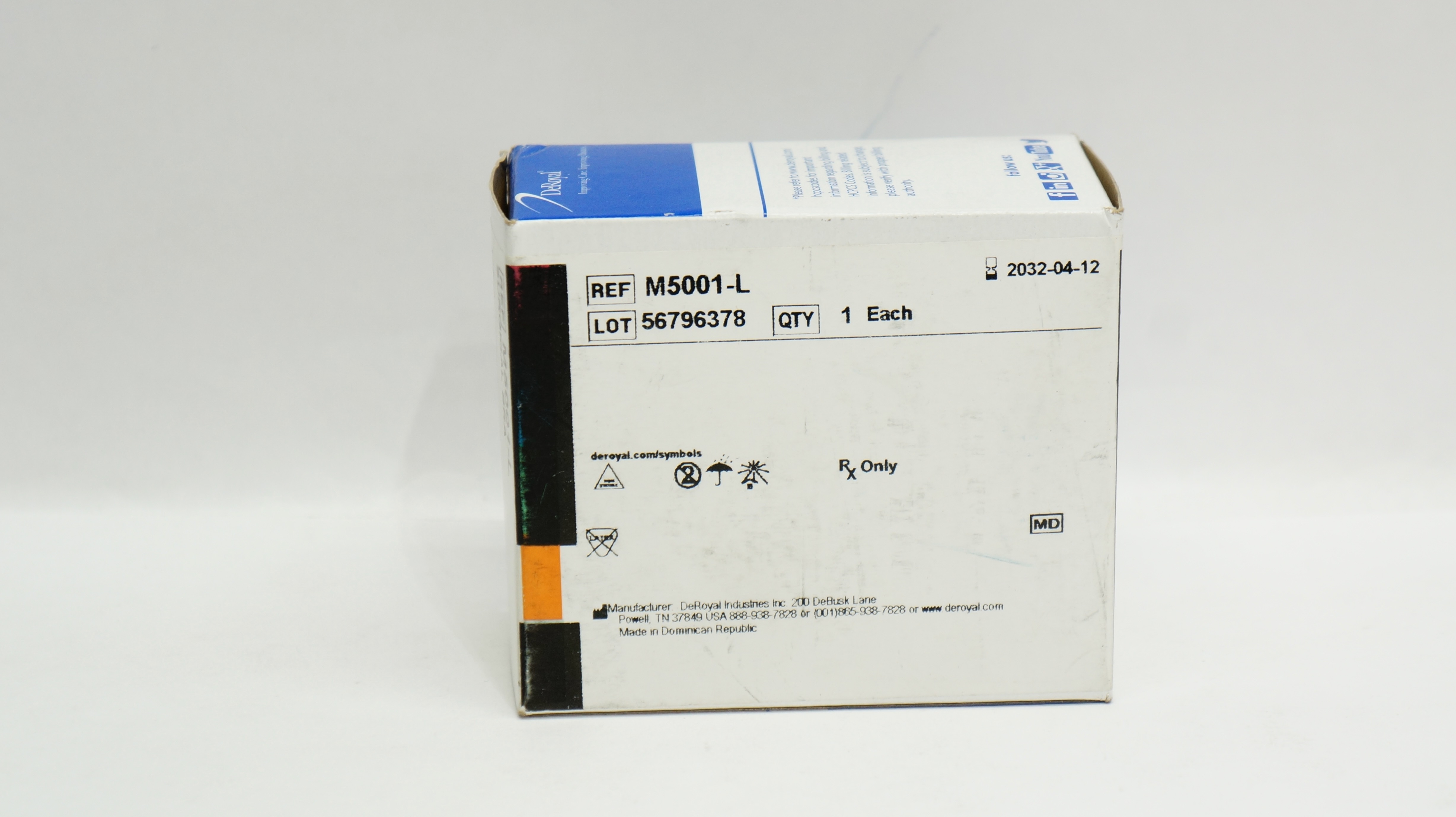 DeRoyal M5001L Surgical Bra Large Chest Circumference 40 43inch