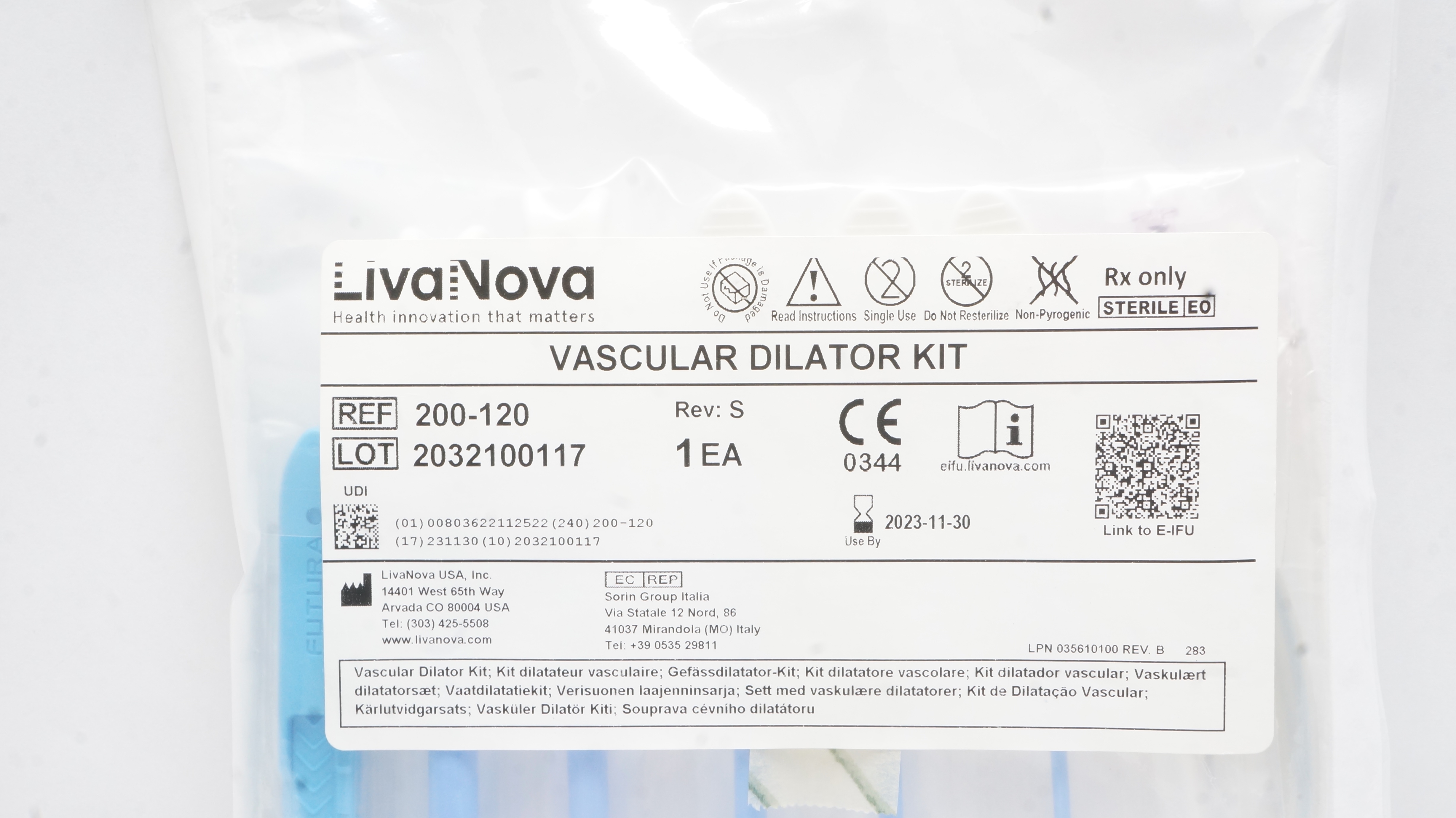 LivaNova 200-120 Vascular Dilator Kit (x)