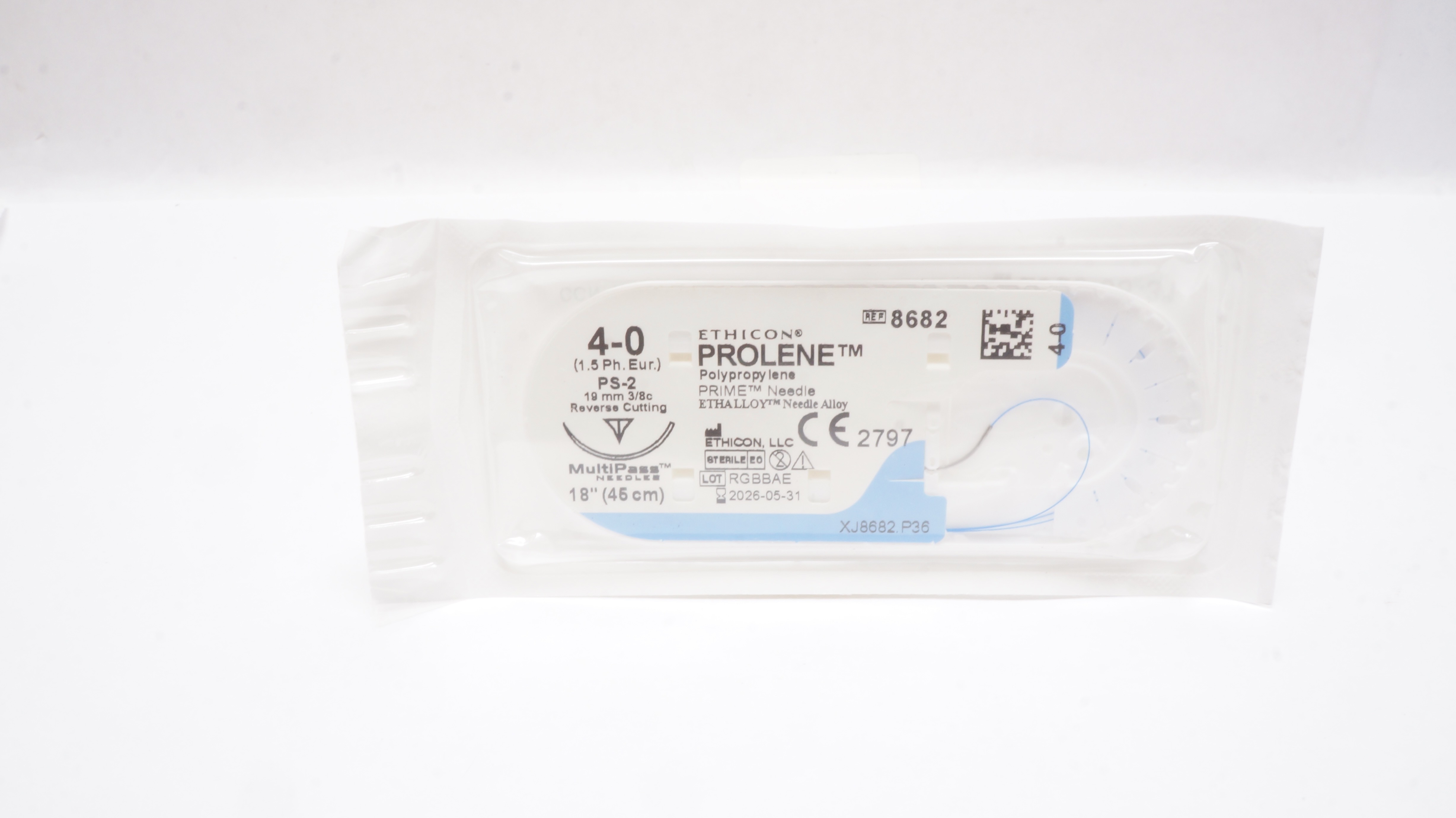 Ethicon 8682 4-0 PROLENE, PS-2, 19mm 3/8c, 18inch