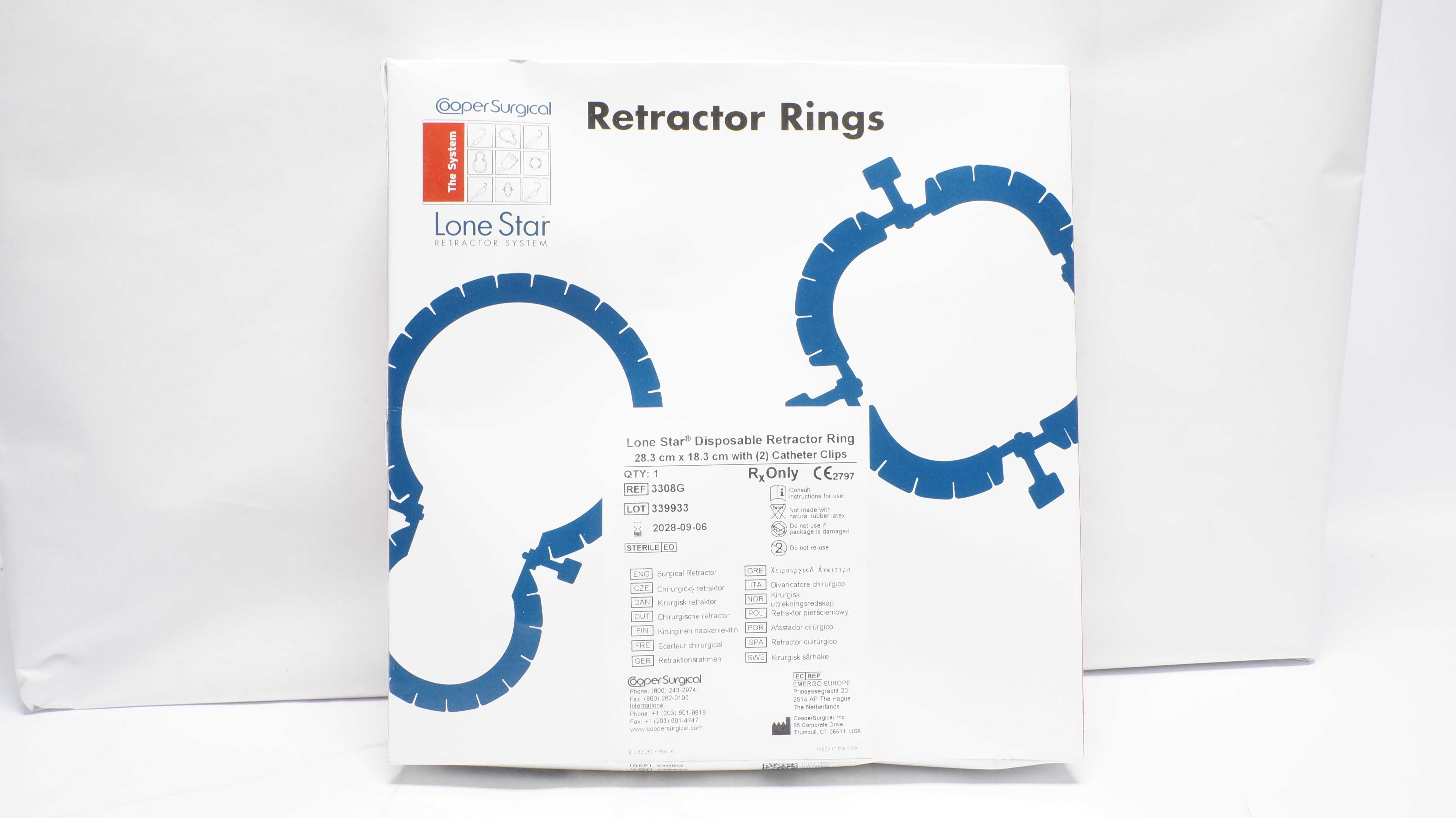 CooperSirgical 3308G Lone Star Disposable Retractor Ring 28.3cm x 18.3cm