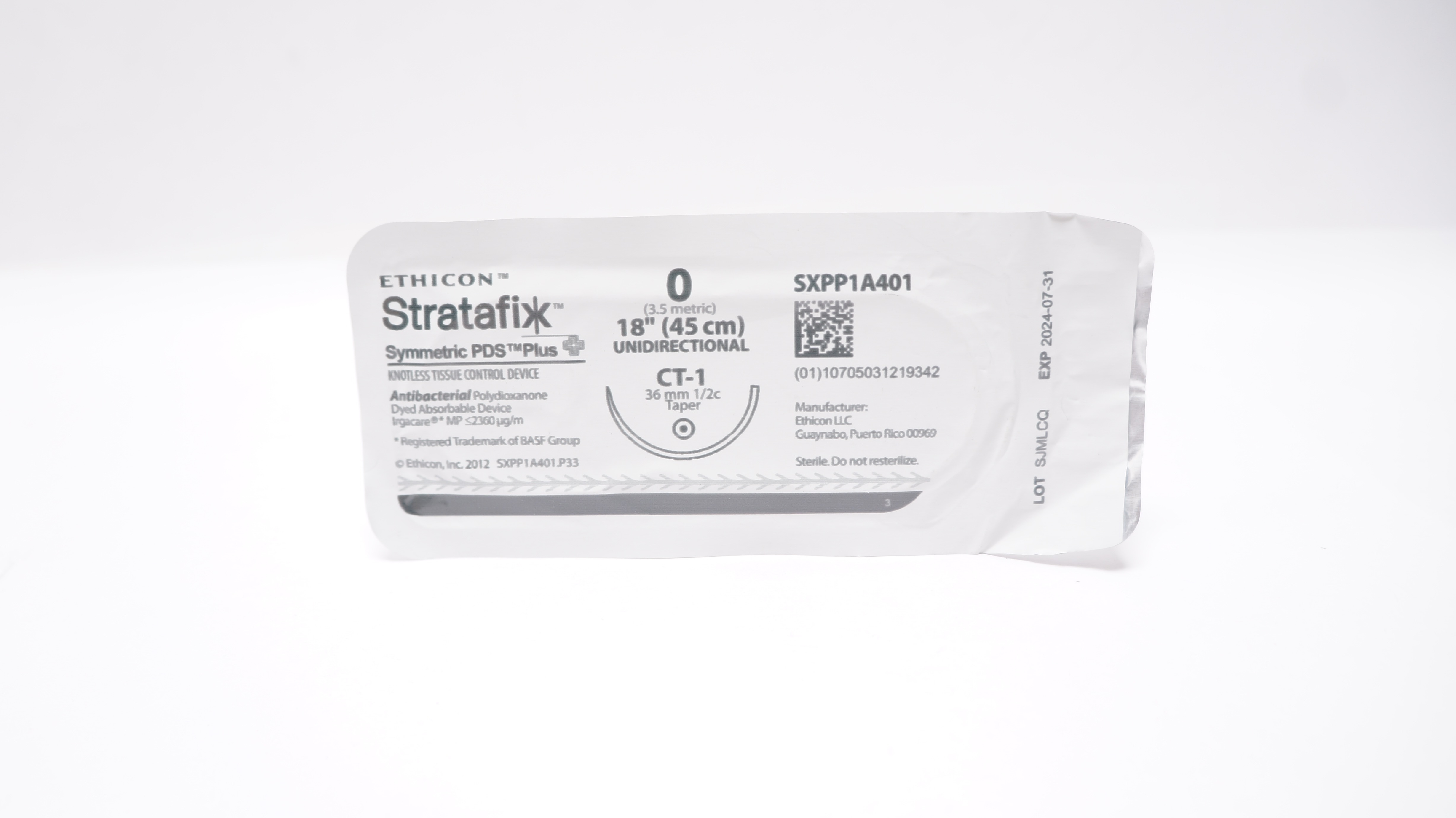Ethicon SXPP1A401 0 Stratafix Tissue Control Device CT-1 36mm 1/2c Taper, 18inch