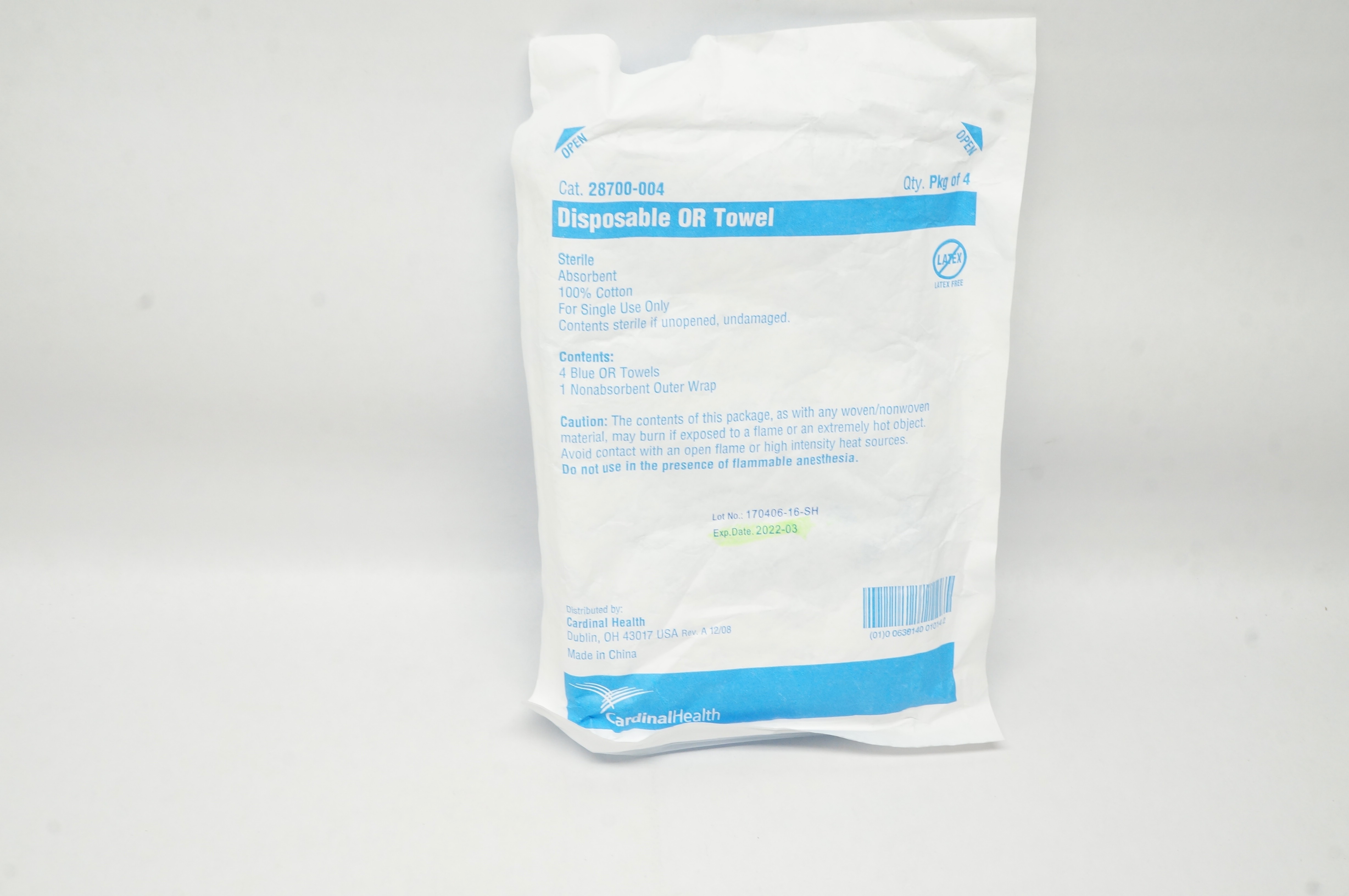 Cardinal Health 28700-004 Disposable OR Towel (x) - Pack of 4