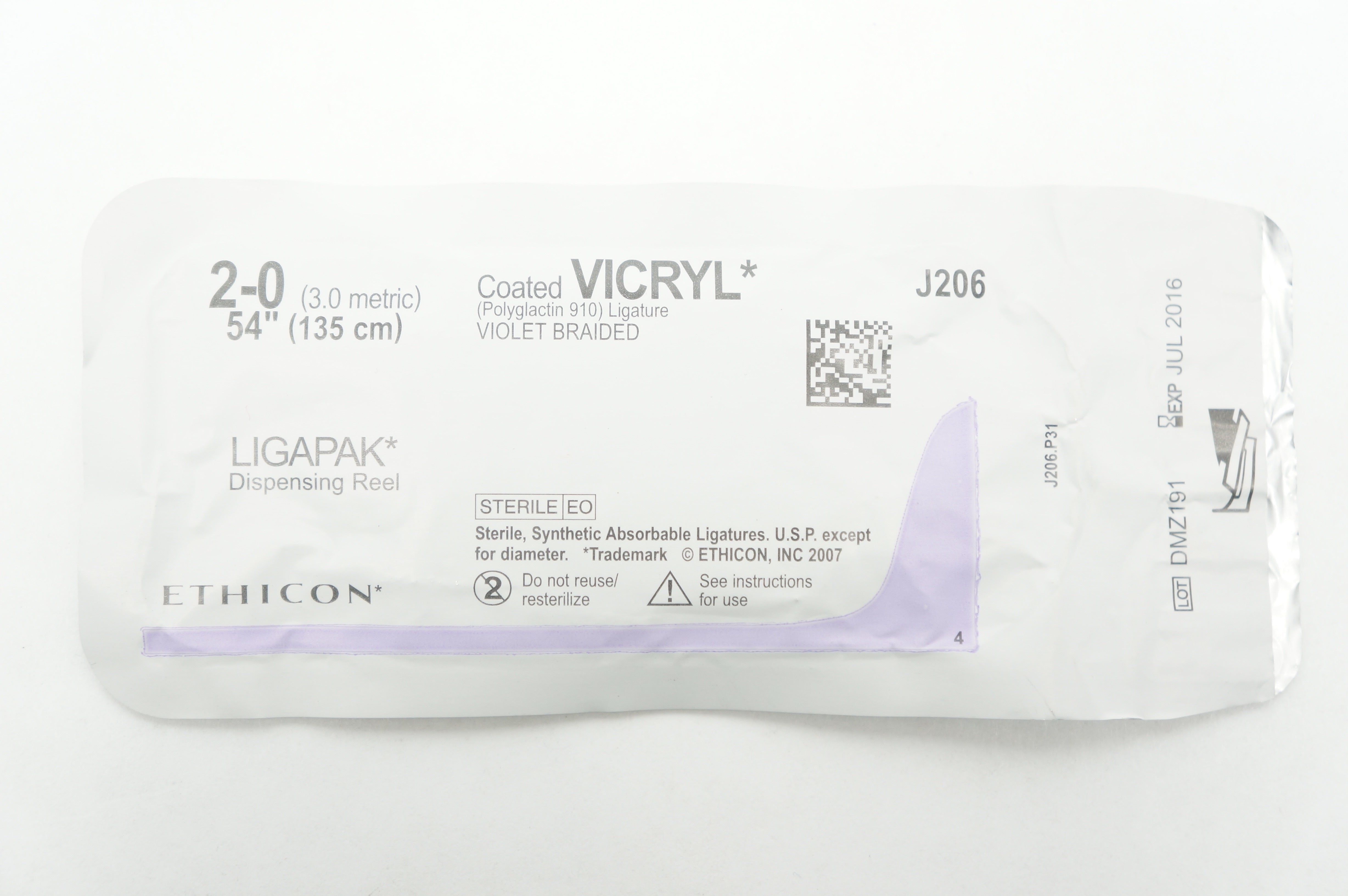 Ethicon J206 2-0 VICRYL LIGAPAK Stre 54 inch (x)