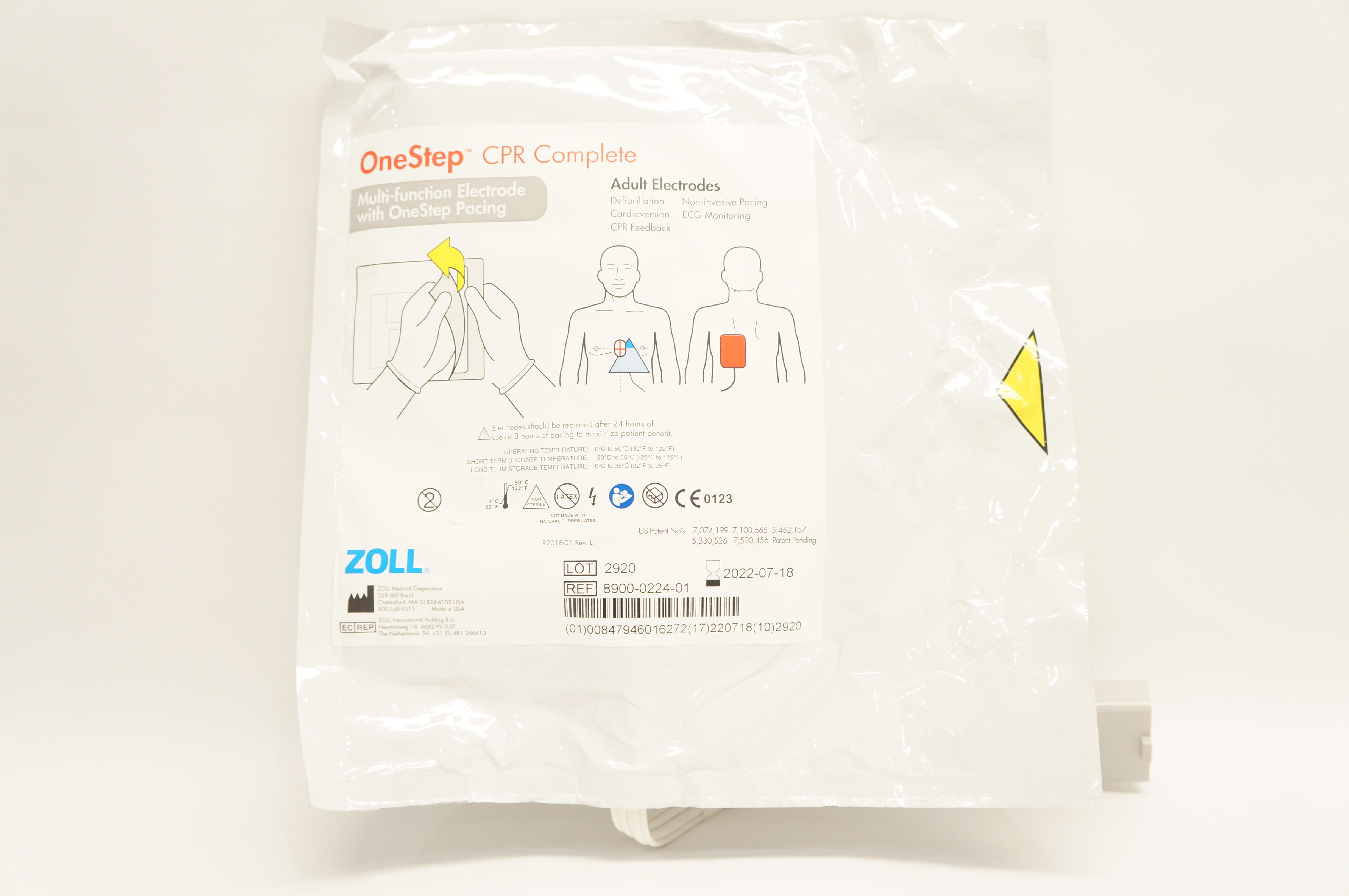 Zoll 8900-0224-01 OneStep CPR Complete Adult Multi-Function Electrodes (x)