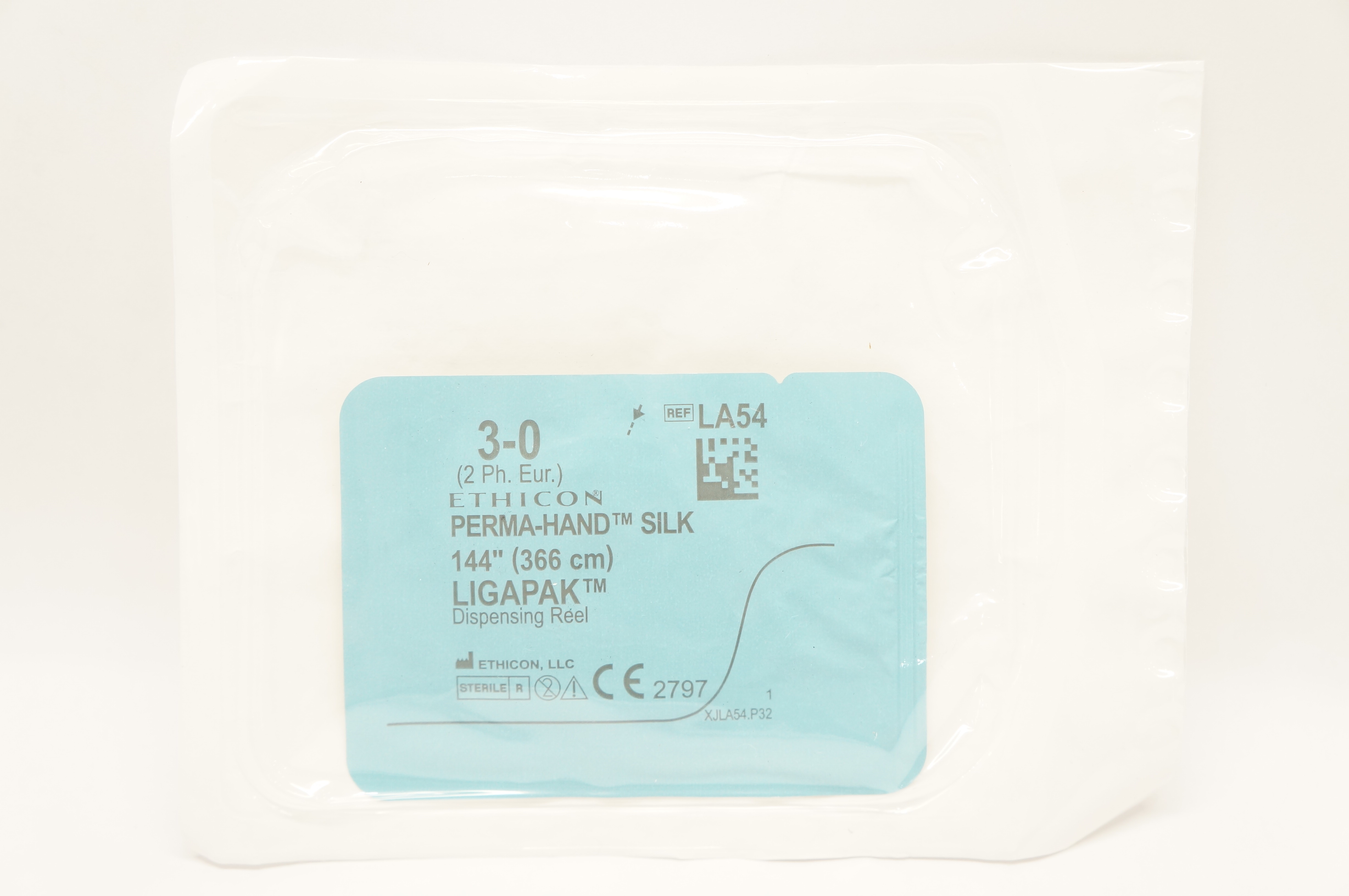 Ethicon LA54 3-0 Perma-Hand Silk LIGAPAK Dispensing Reel, 144inch