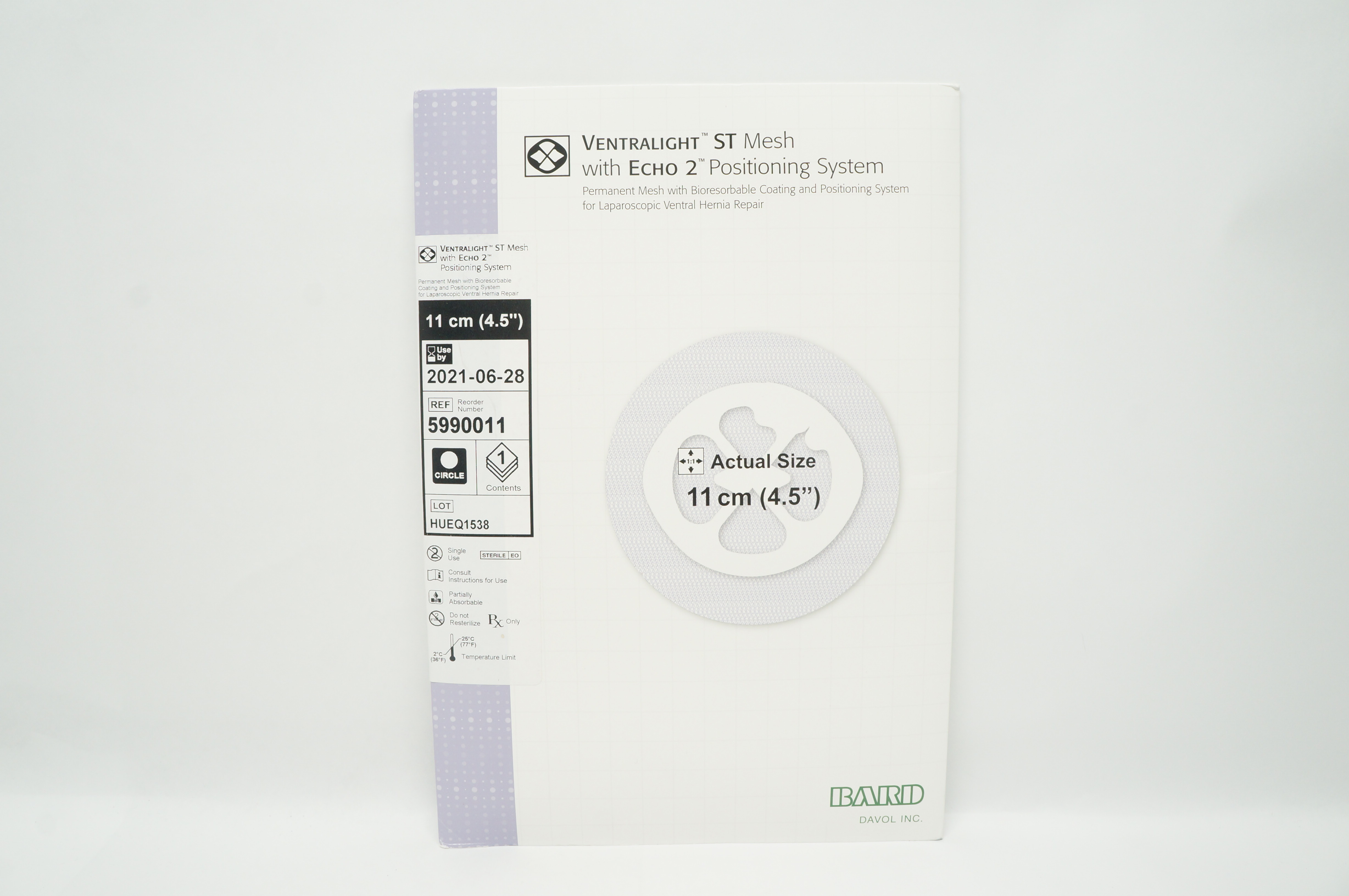 Bard 5990011 Davol Ventralight ST Mesh With Echo2 Positioning System 4.5inch (x)
