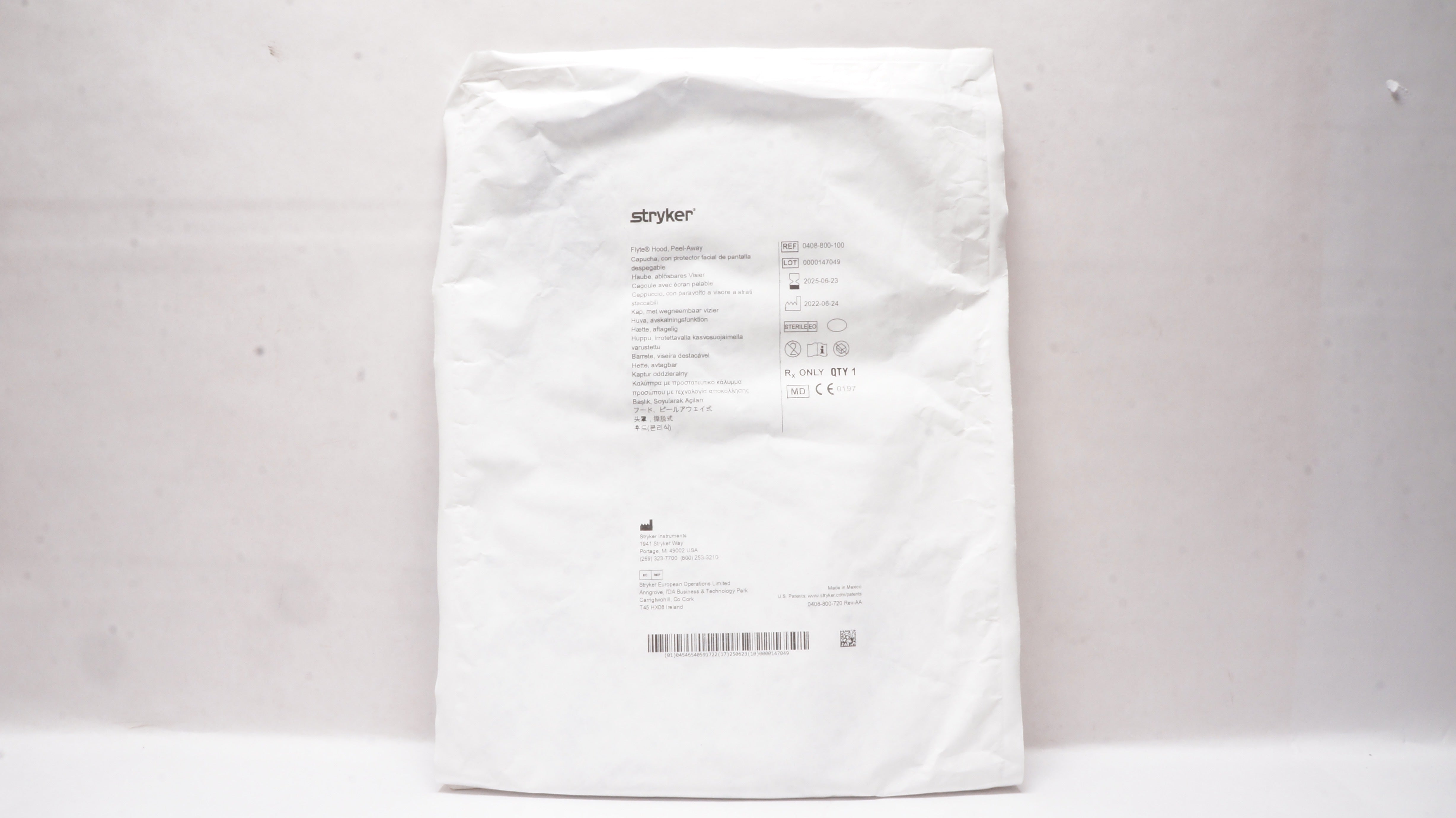 Stryker 0408-800-100 Flyte Hood Peel-Away