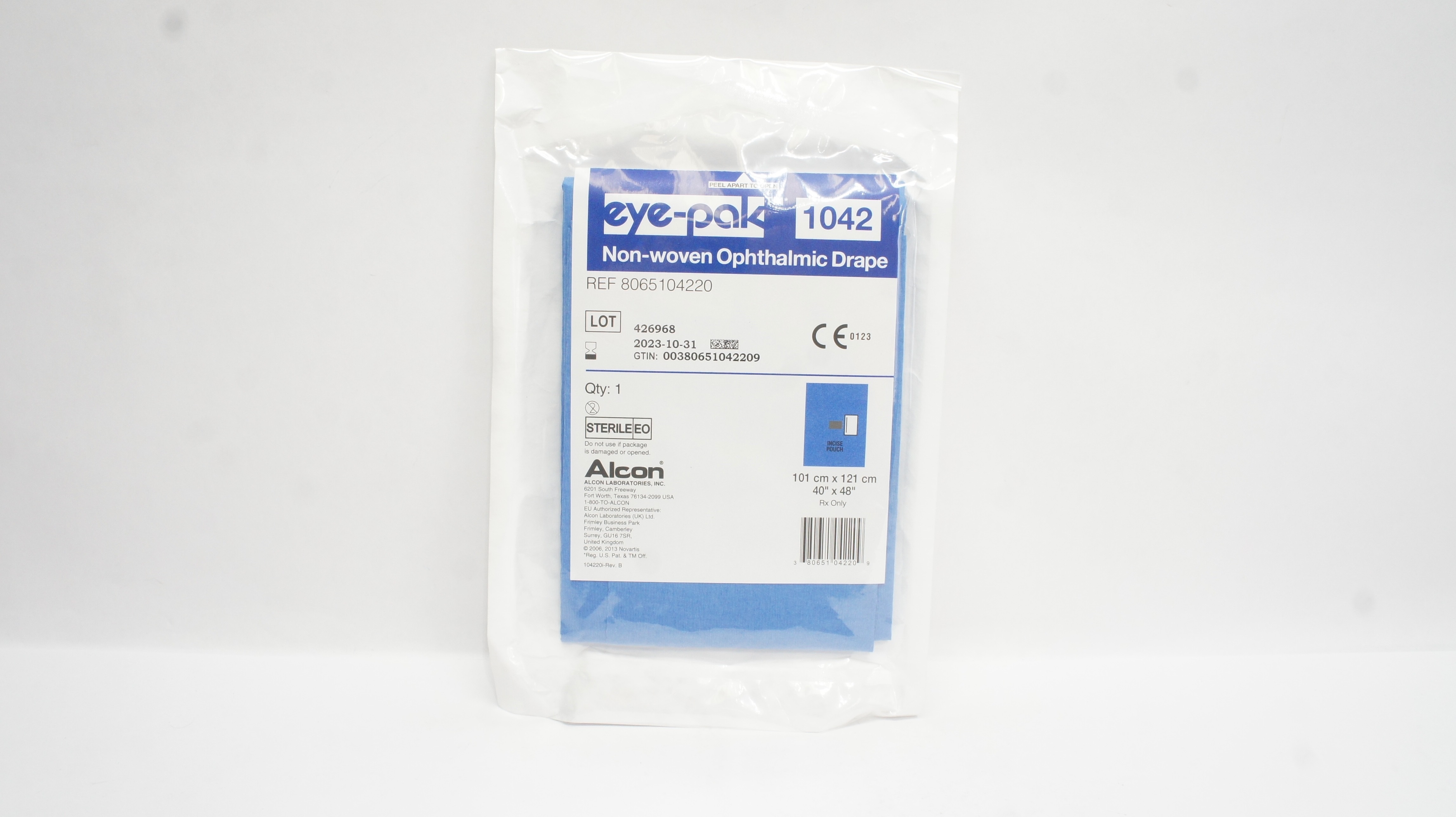 Alcon 8065104220 Eye-Pak 1042 Non-Woven Ophthalmic Drape 40 x 48inch (x)
