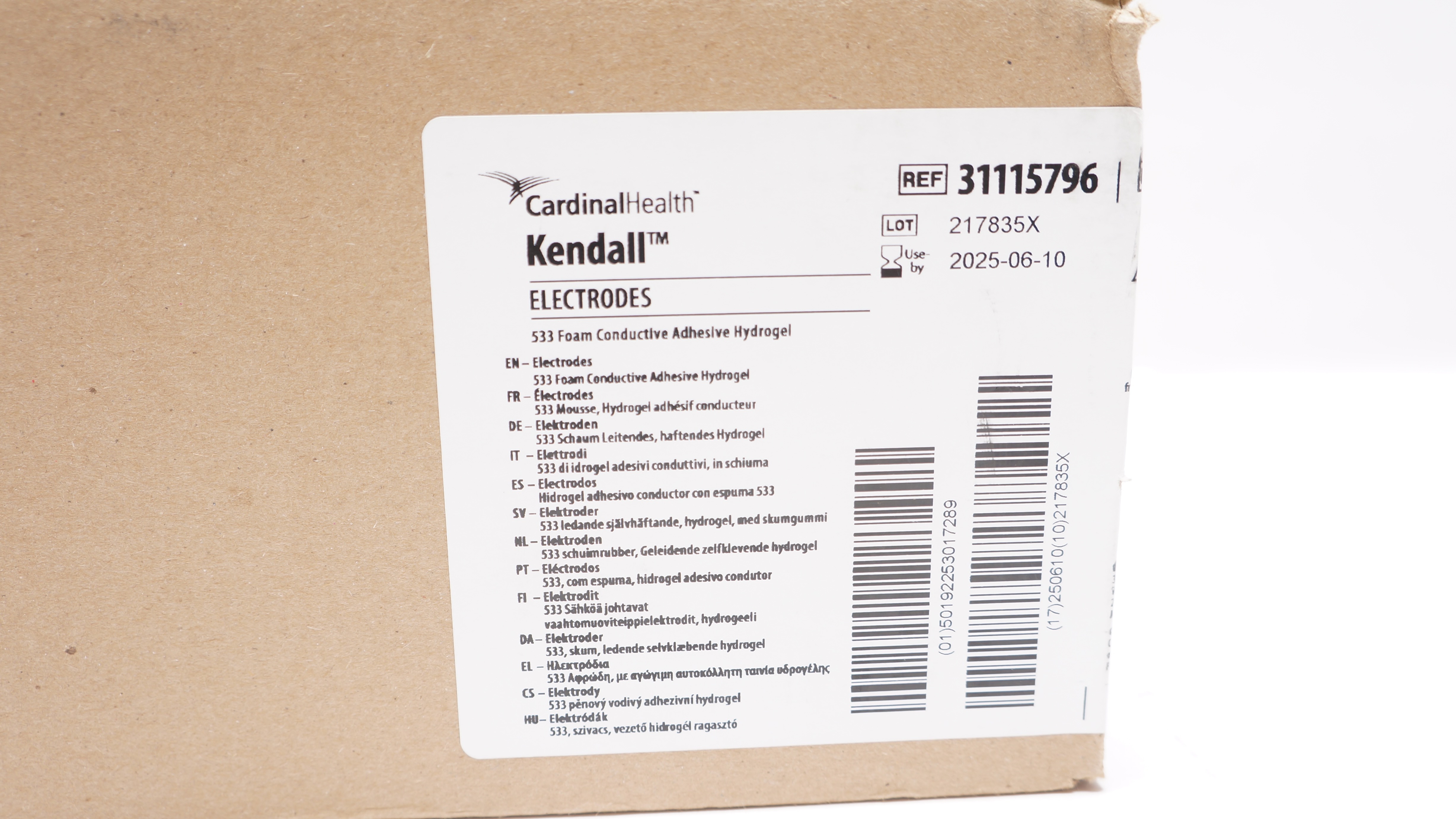 Cardinal Health 31115796 Kendall 533 Foam Electrodes Adhesive Hydrogel