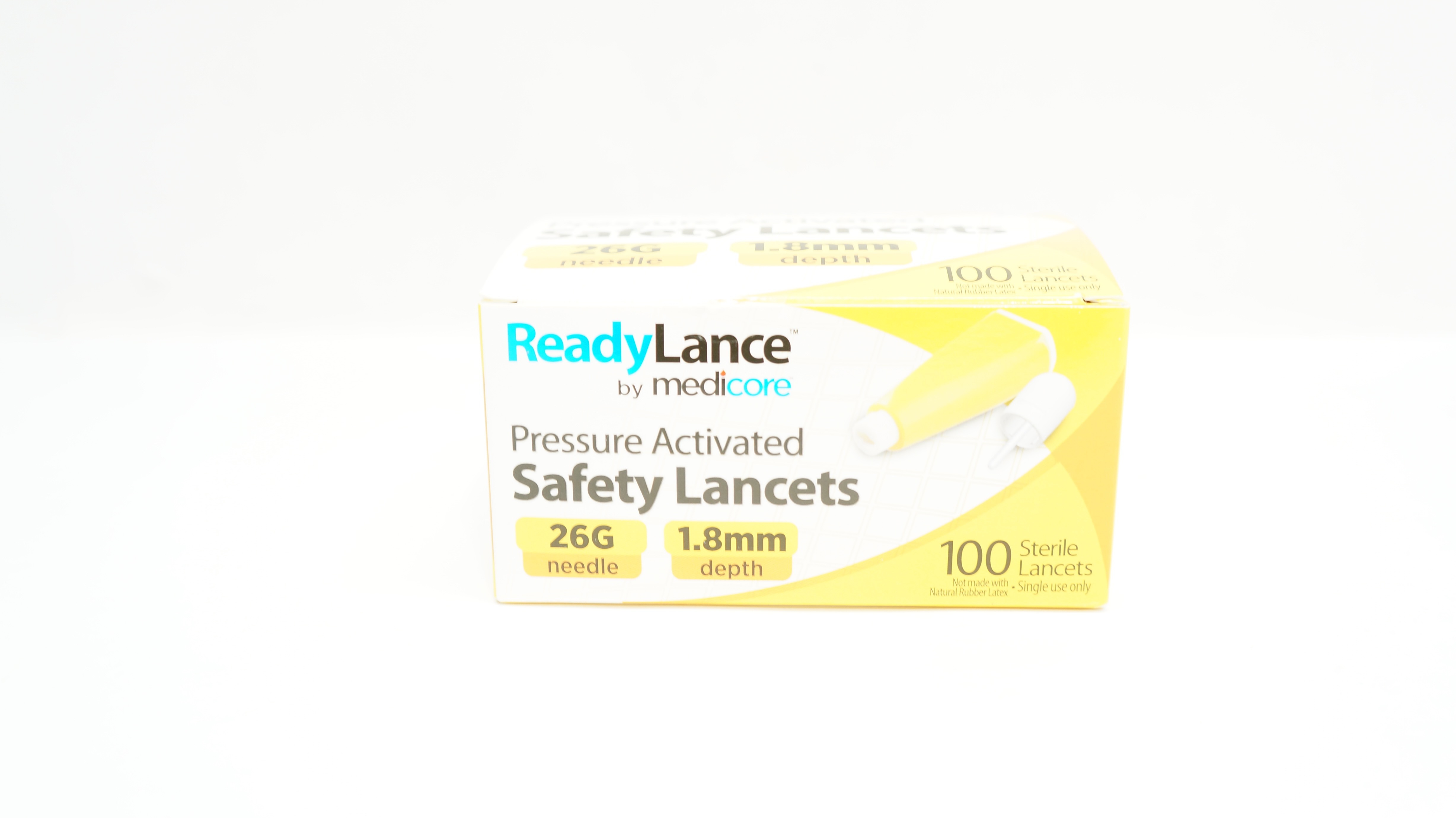 Medicore Shells Medicore 804 ReadyLance Pressure Activated Safety Lancets 26G x 1.8mm ...