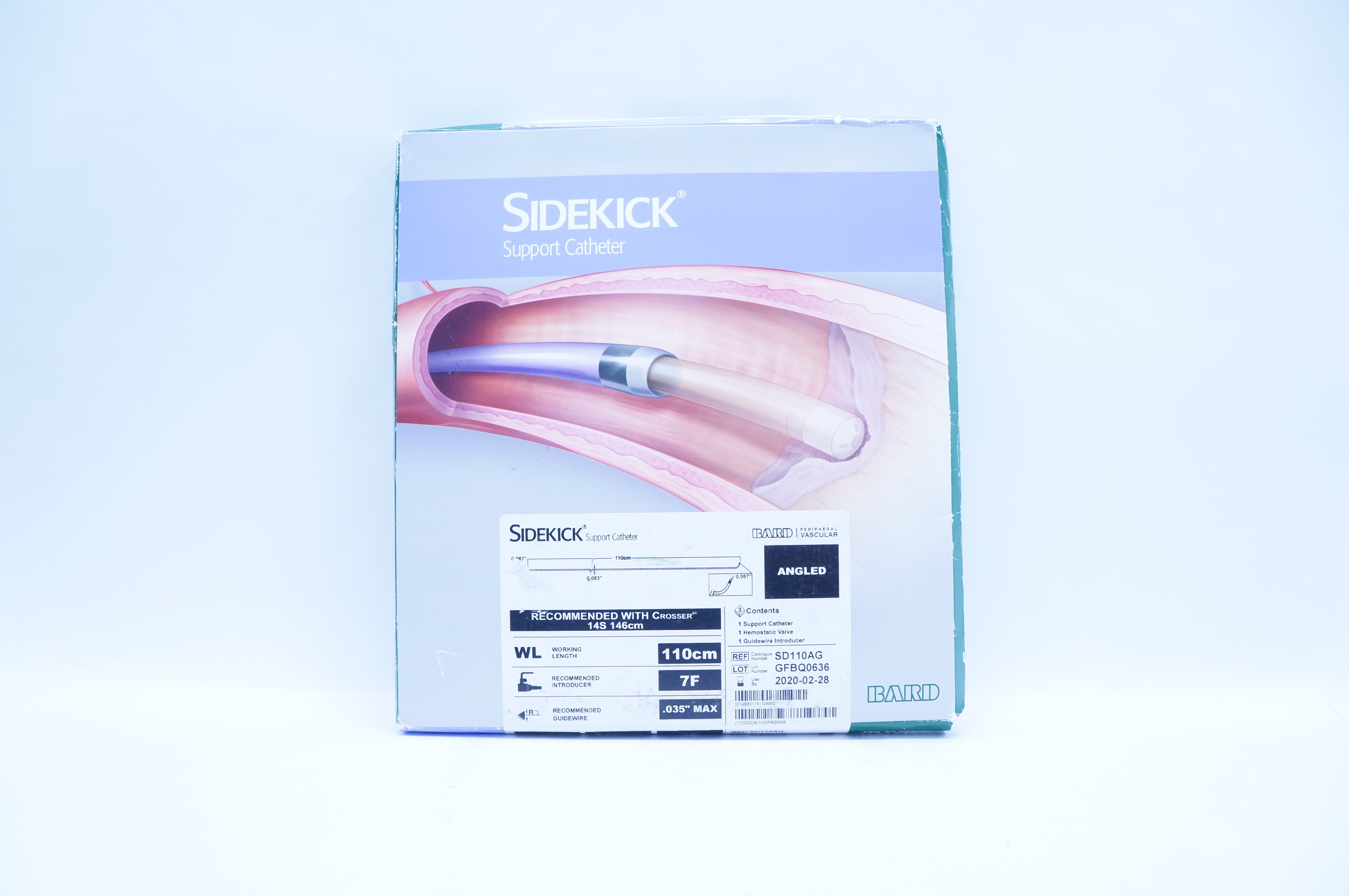 Bard SD110AG Sidekick Support Cath.110cm x 7F x .035inch Max (x) - Box of 3