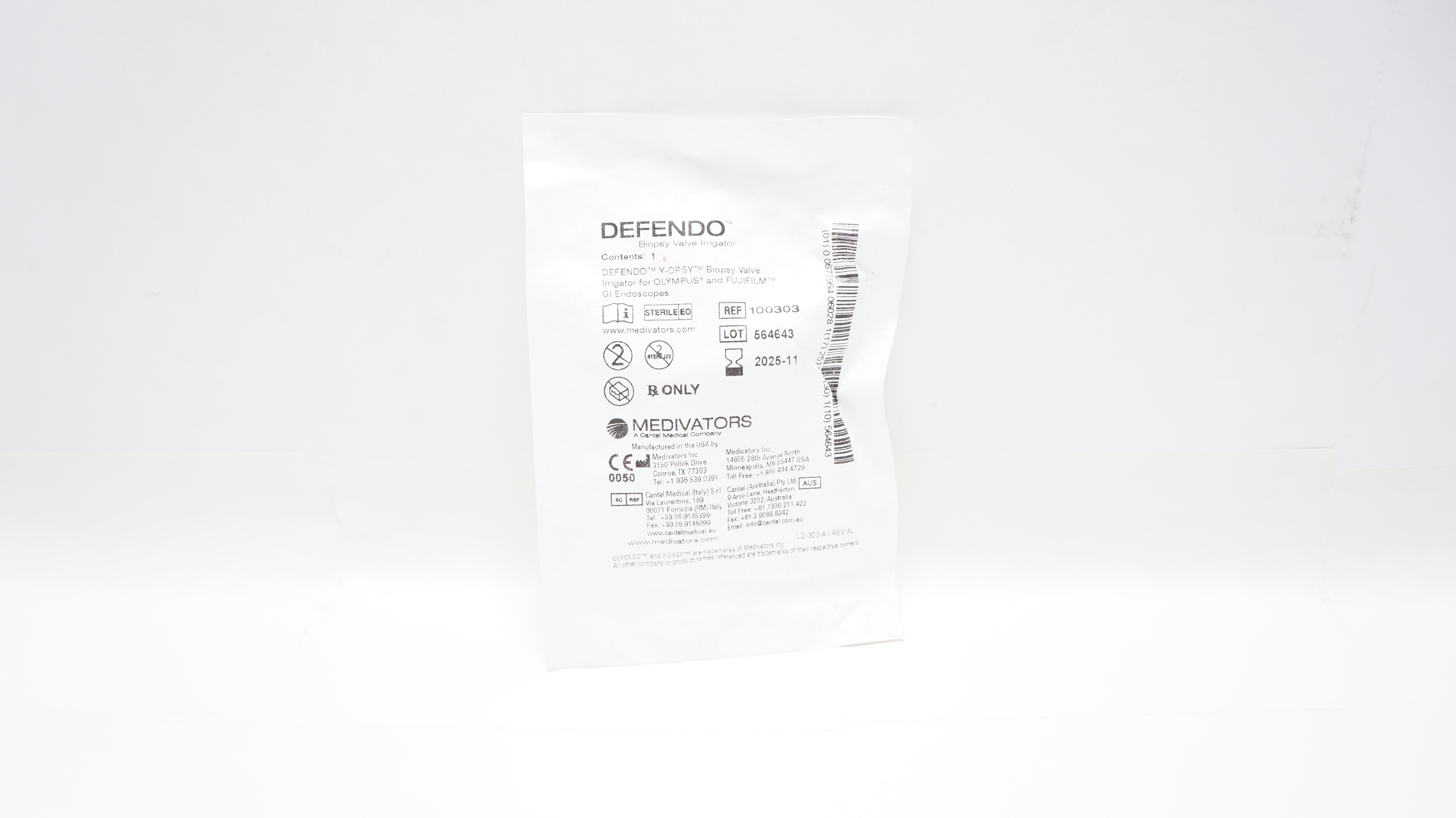 Medivators 100303 Defendo YOPSY Biopsy Valve Irrigator