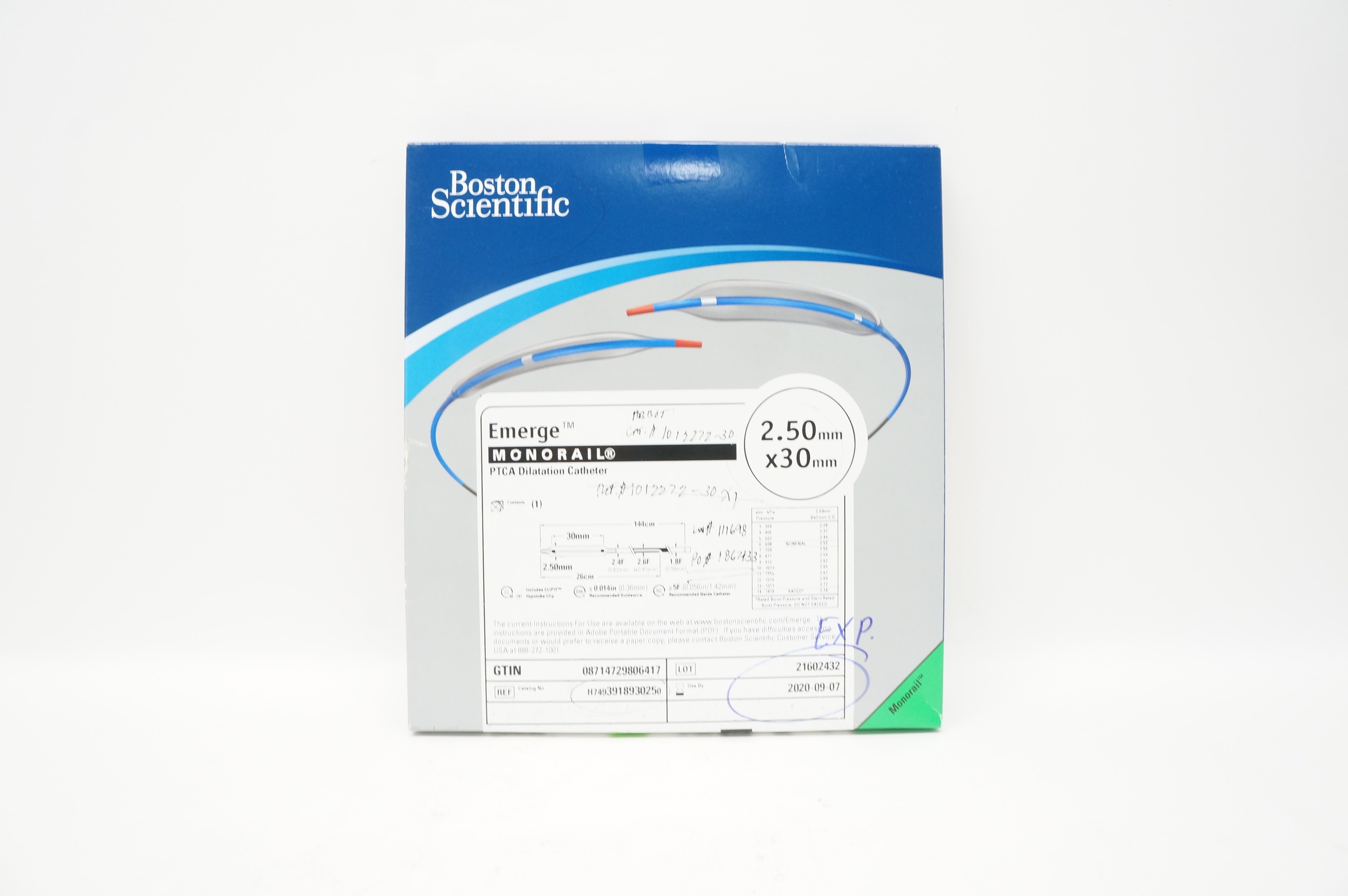 Boston Scientific 391893025 Emerge PTCA Dilatation Catheter 2.50mm x 30mm (x)