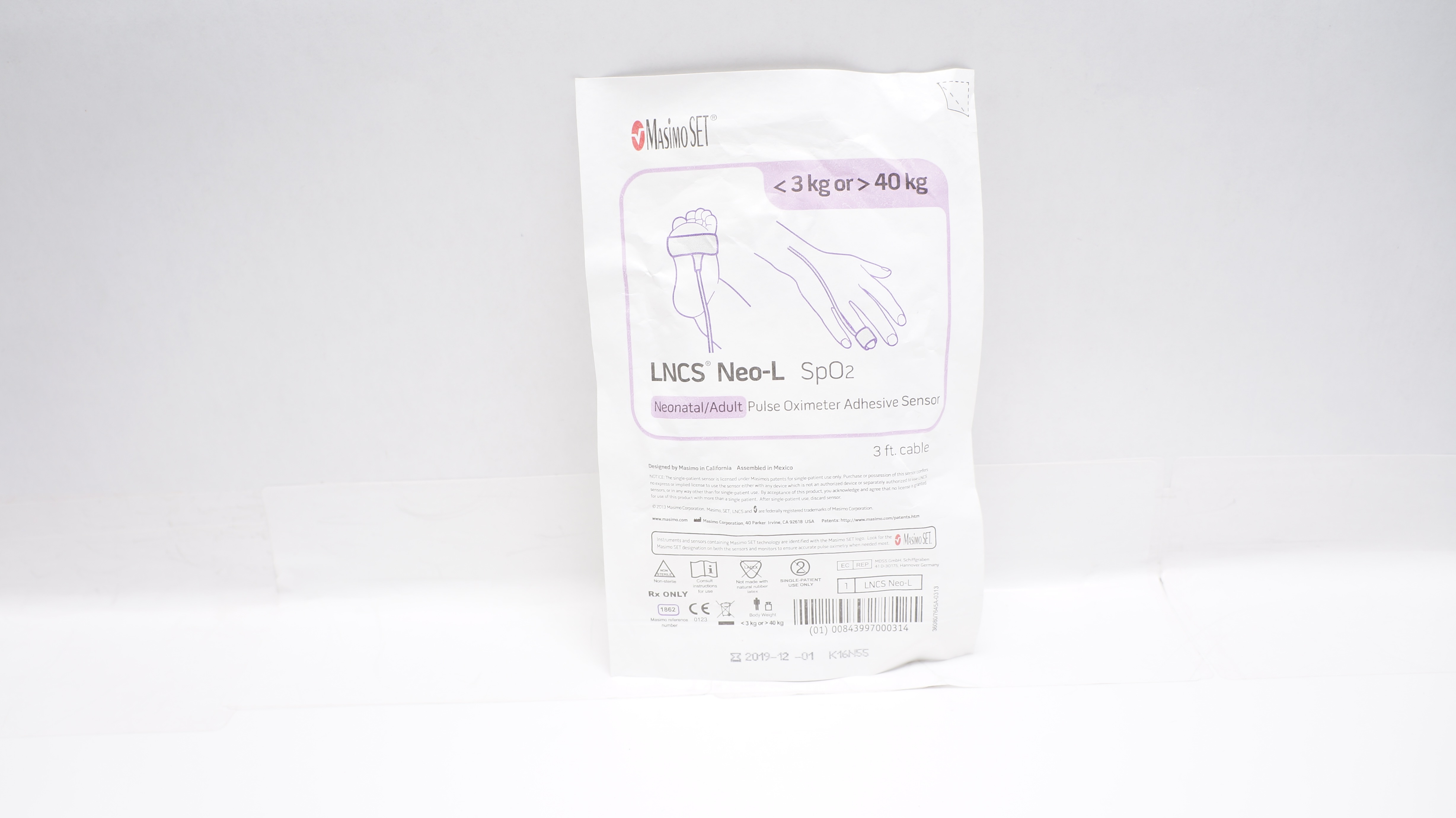 Masimo 1862 LNCS Neo-L SpO₂ Neonatal/Adult Pulse Oximeter Adhesive Sensor (x)