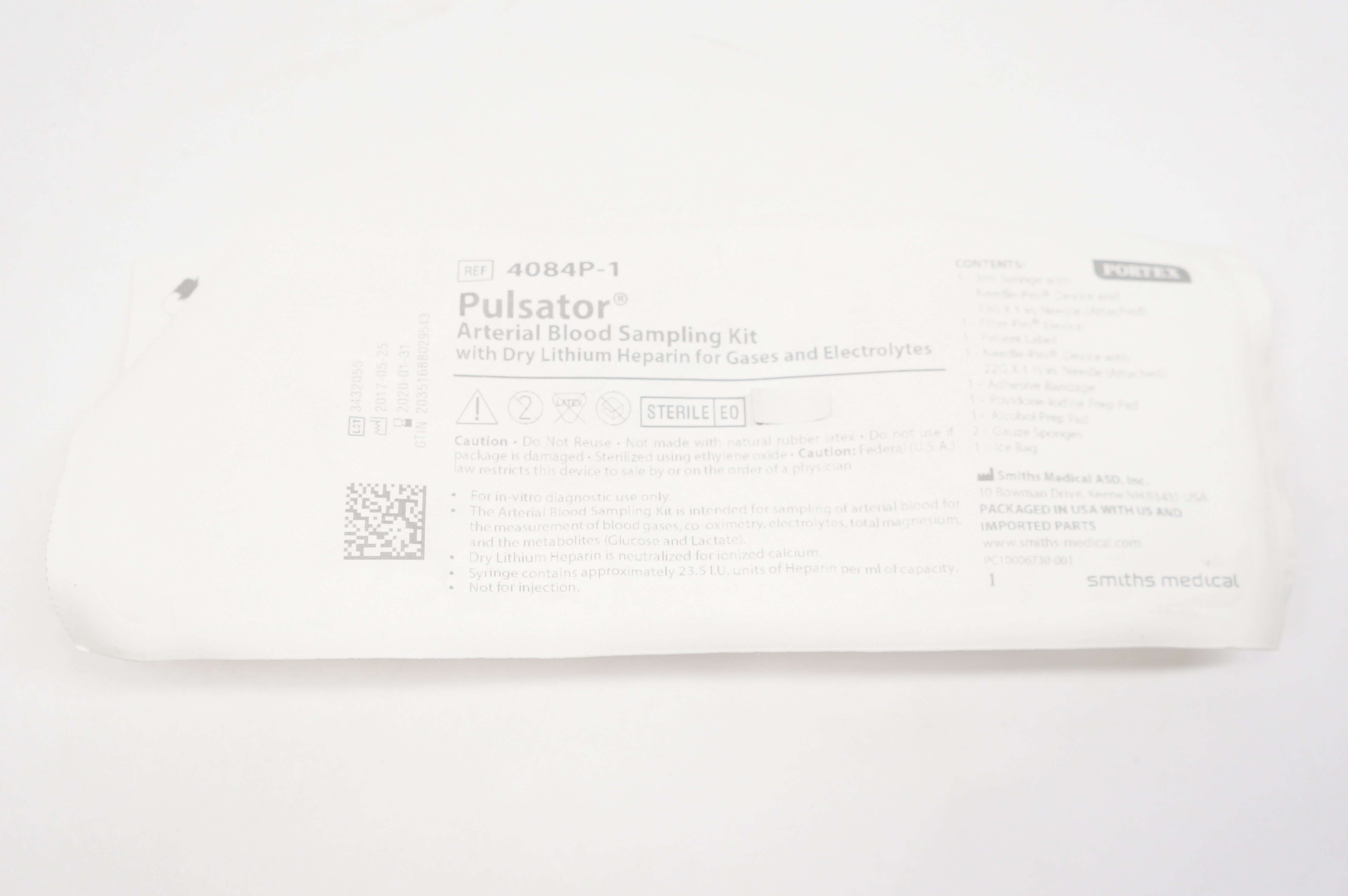 Smiths Medical 4084P-1 Pulsator Arterial Blood Sampling Kit (x)