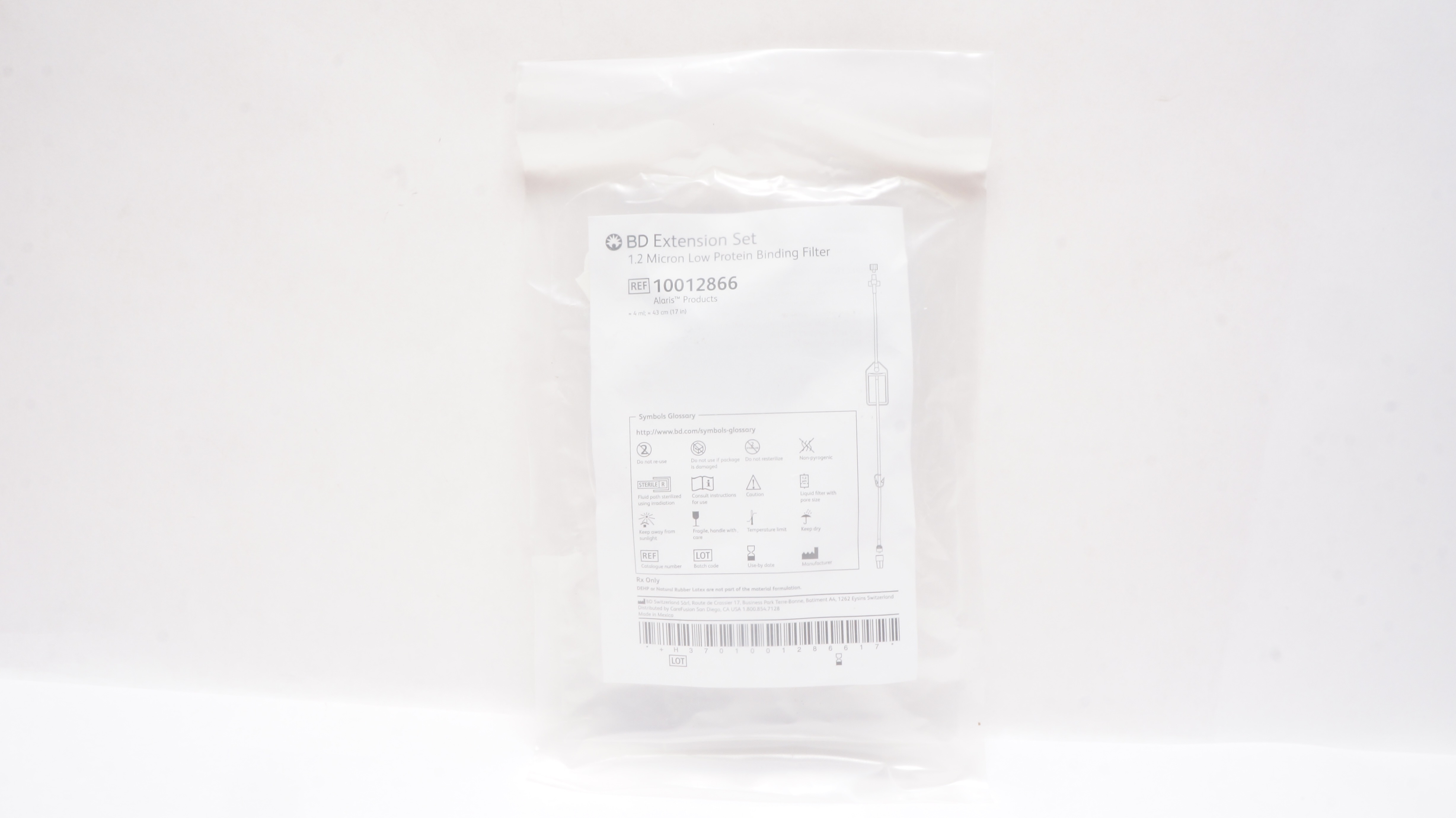 Filter Bd Click BD 10012866 Extension Set 1.2 Micron Low Protein Binding Filter 4mL x ...