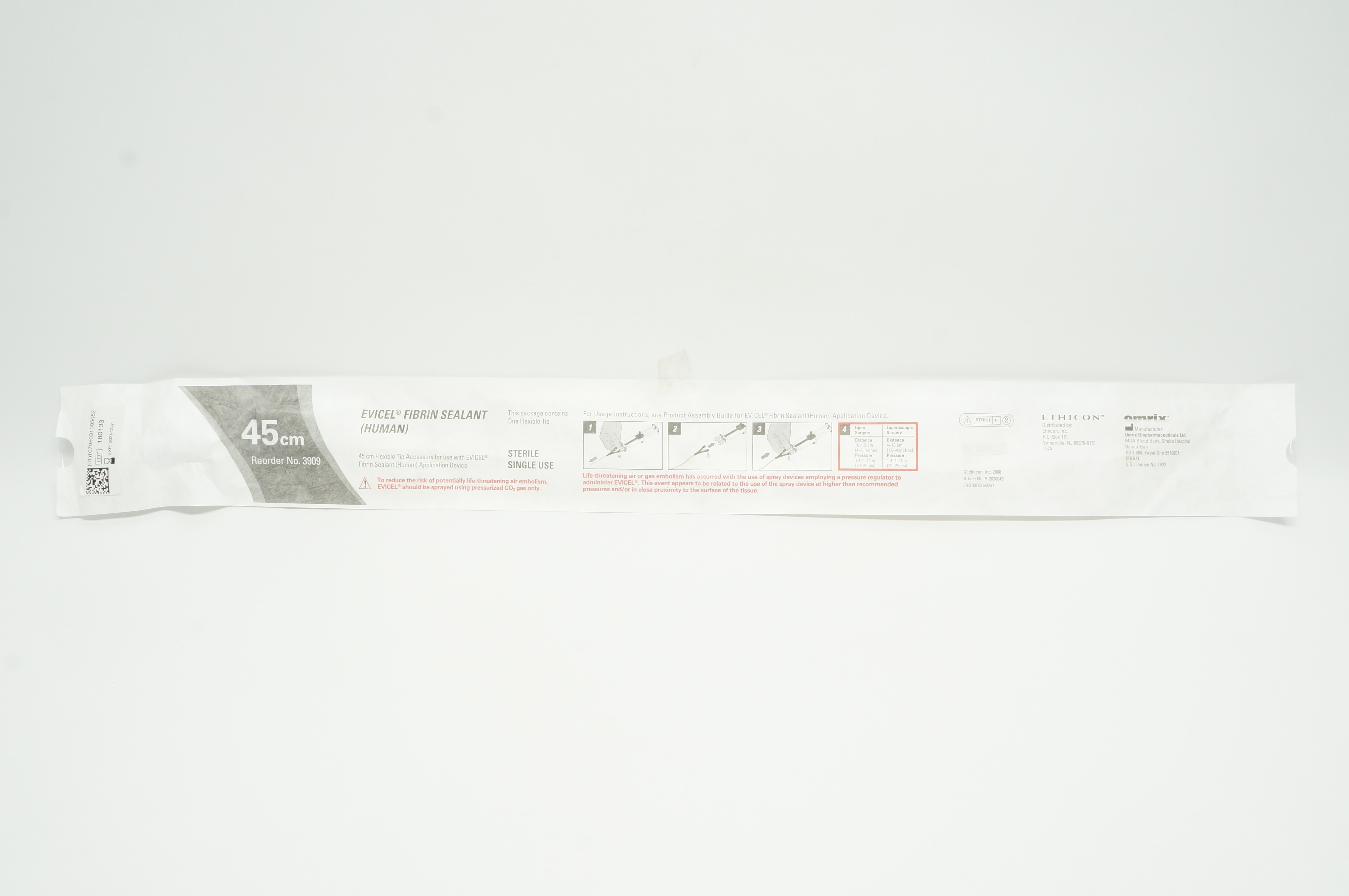 Ethicon 3909 Evicel Fibrin Sealant (Human) Application Device 45cm
