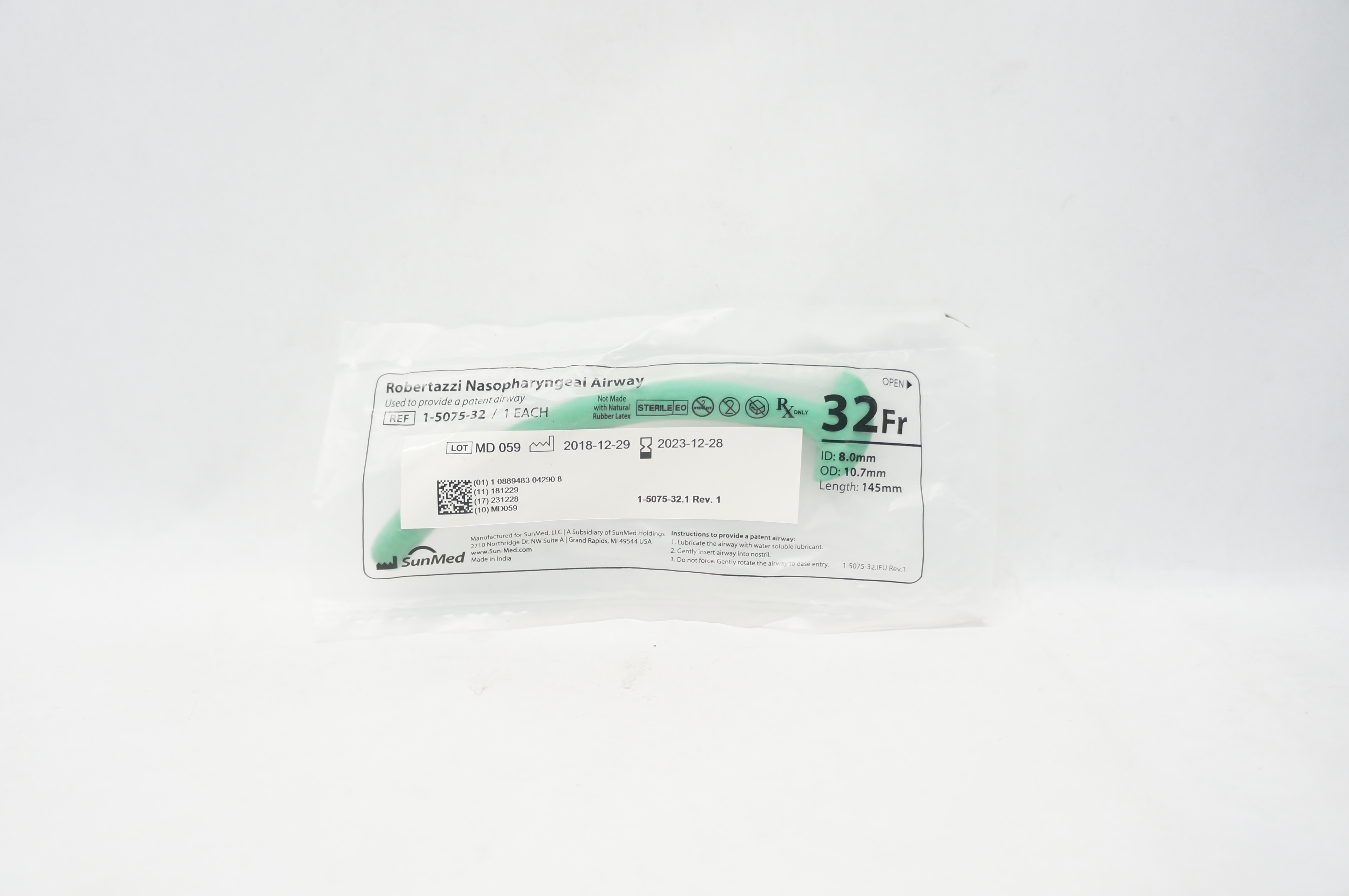 SunMed 1-5075-32 Robertazzi Nasopharyngeal Airway 32Fr.