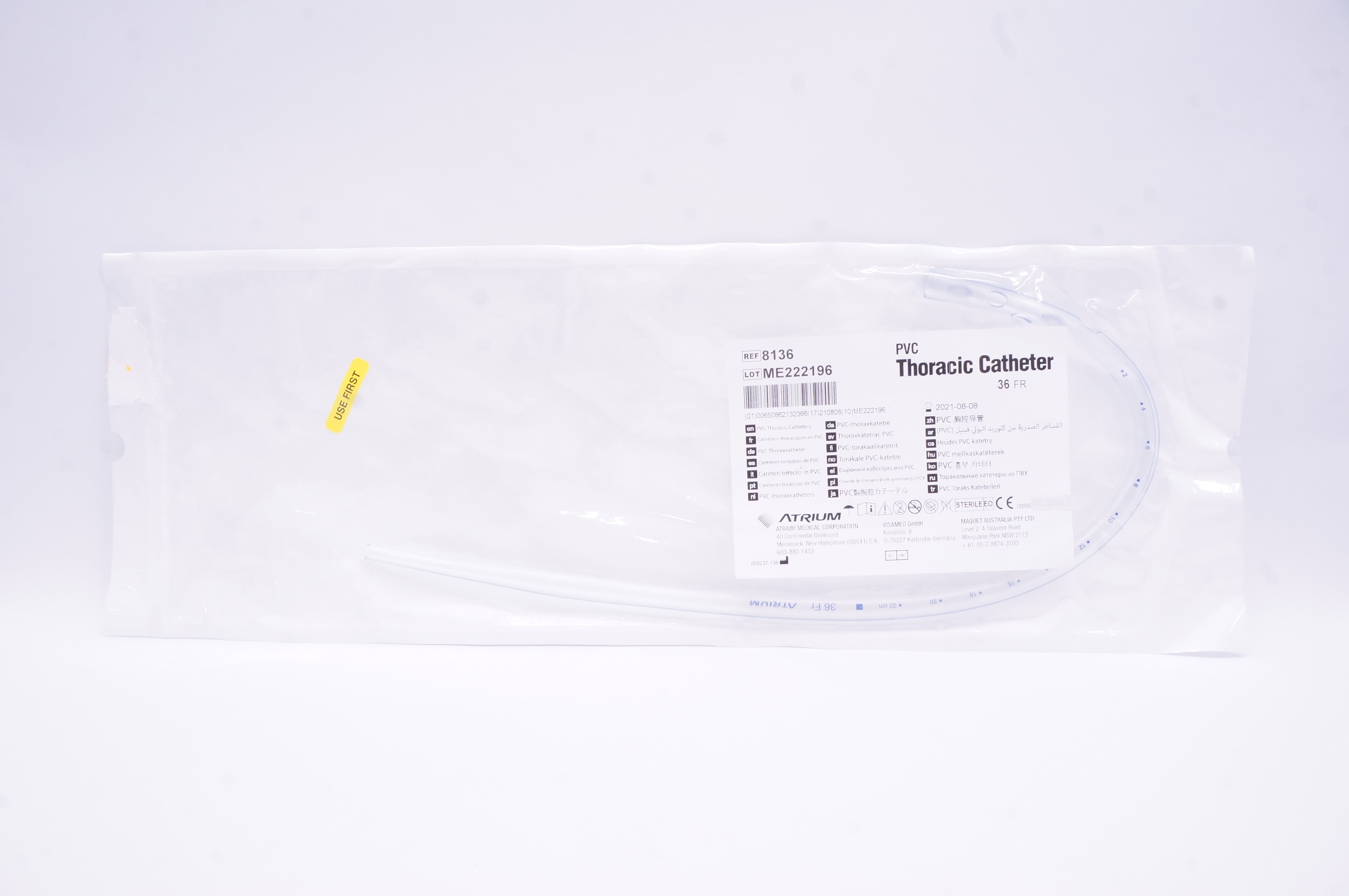 Atrium 8136 PVC Thoracic Cath. 36Fr