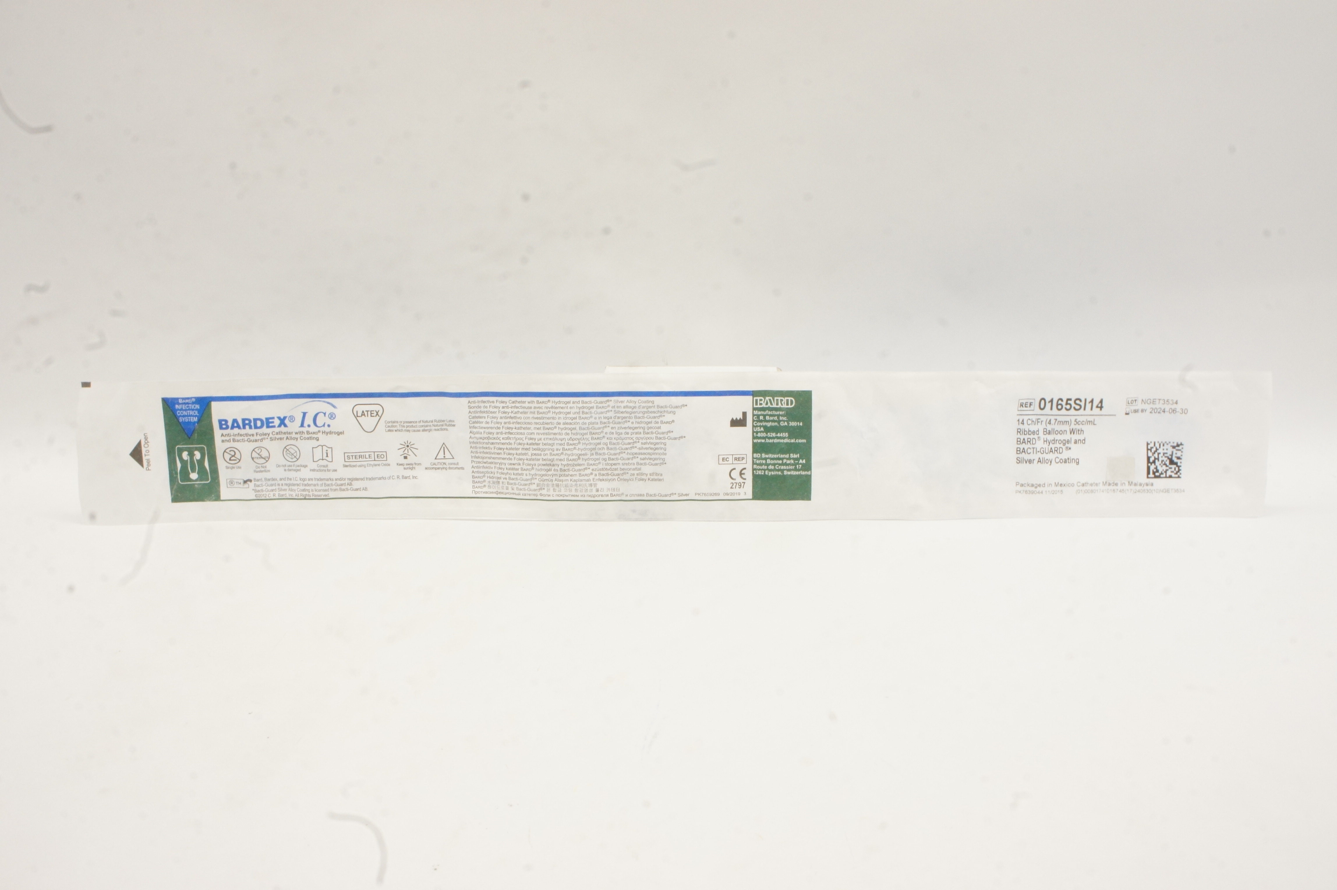 Bard 0165SI14 Bardex Anti-Infective Foley Cath. 14Fr