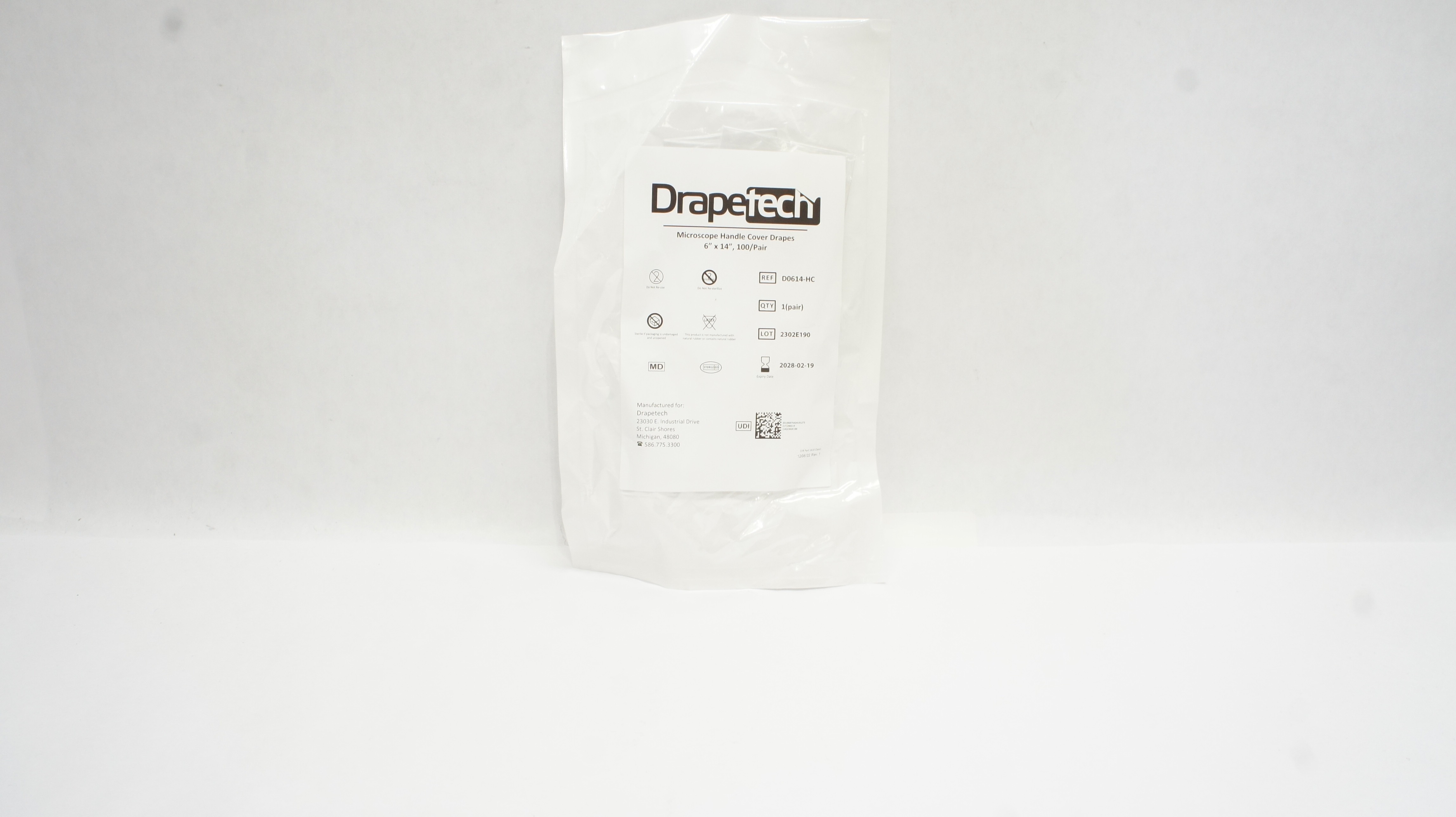 Drapetech D0614-HC Microscope Handle Cover Drapes 6In x 14In