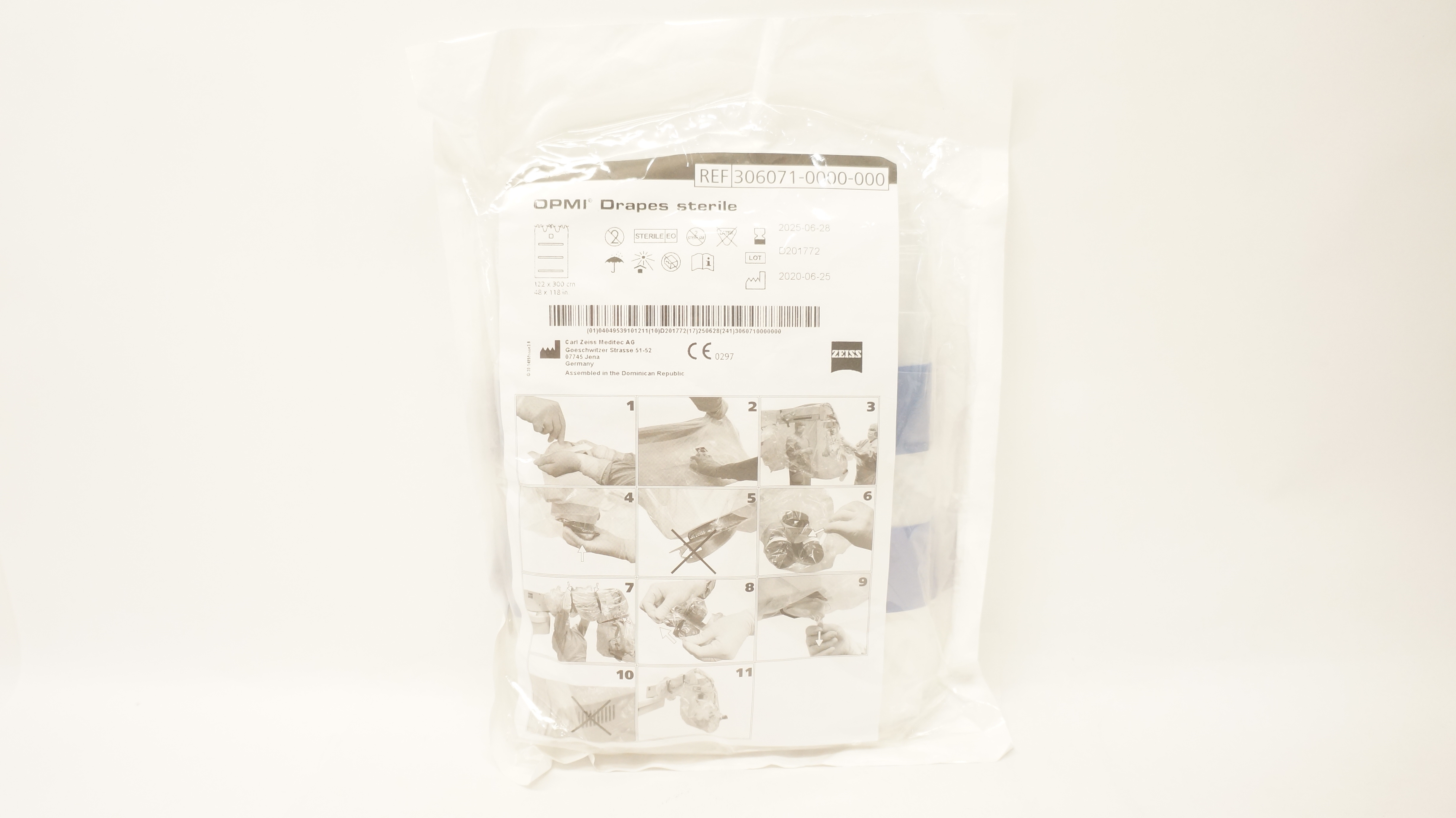 Carl Zeiss 306071-0000-000 OPMI Drapes Sterile 48 inch x 118 inch