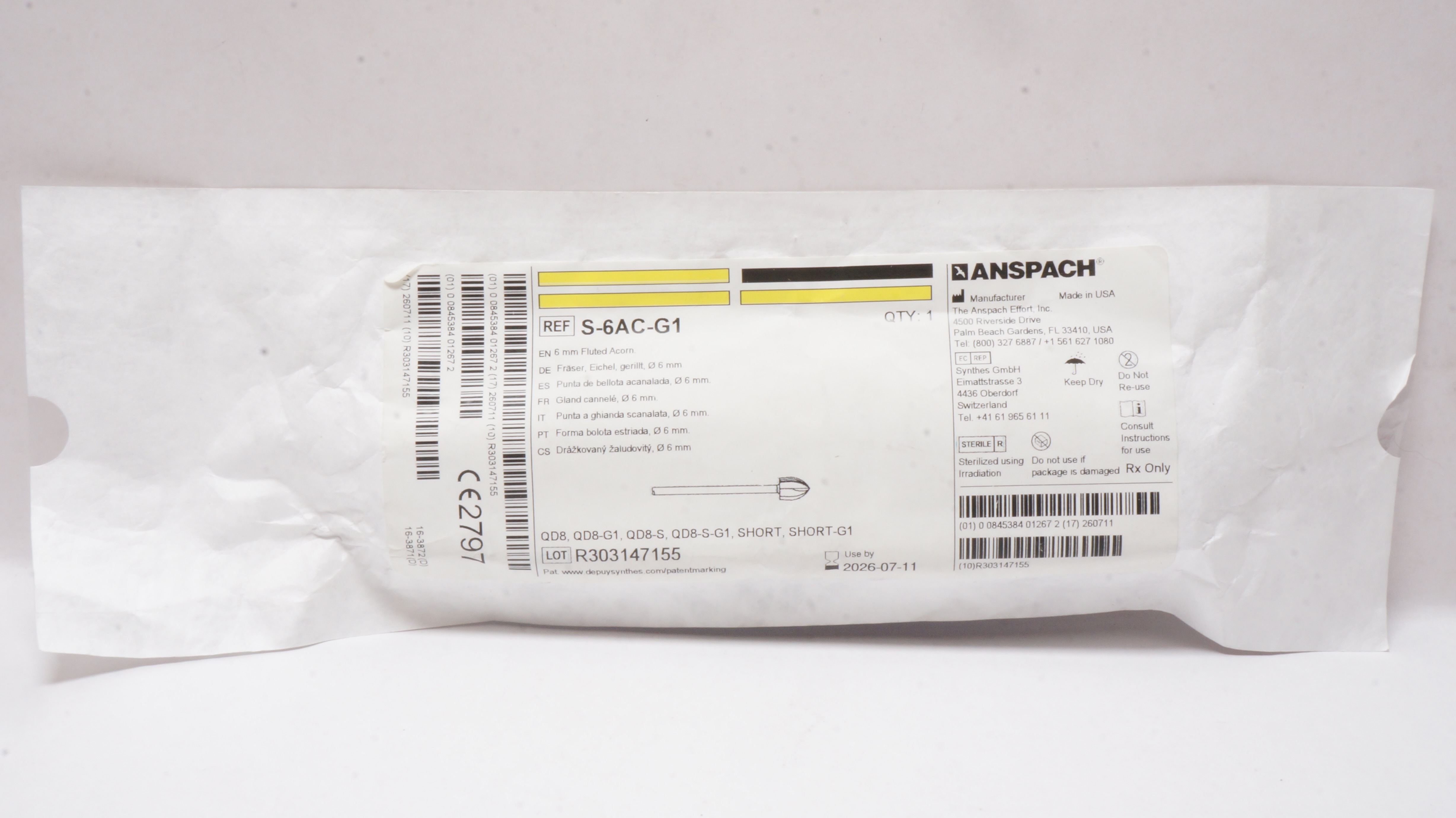 Anspach S6ACG1 Fluted Acorn 6mm