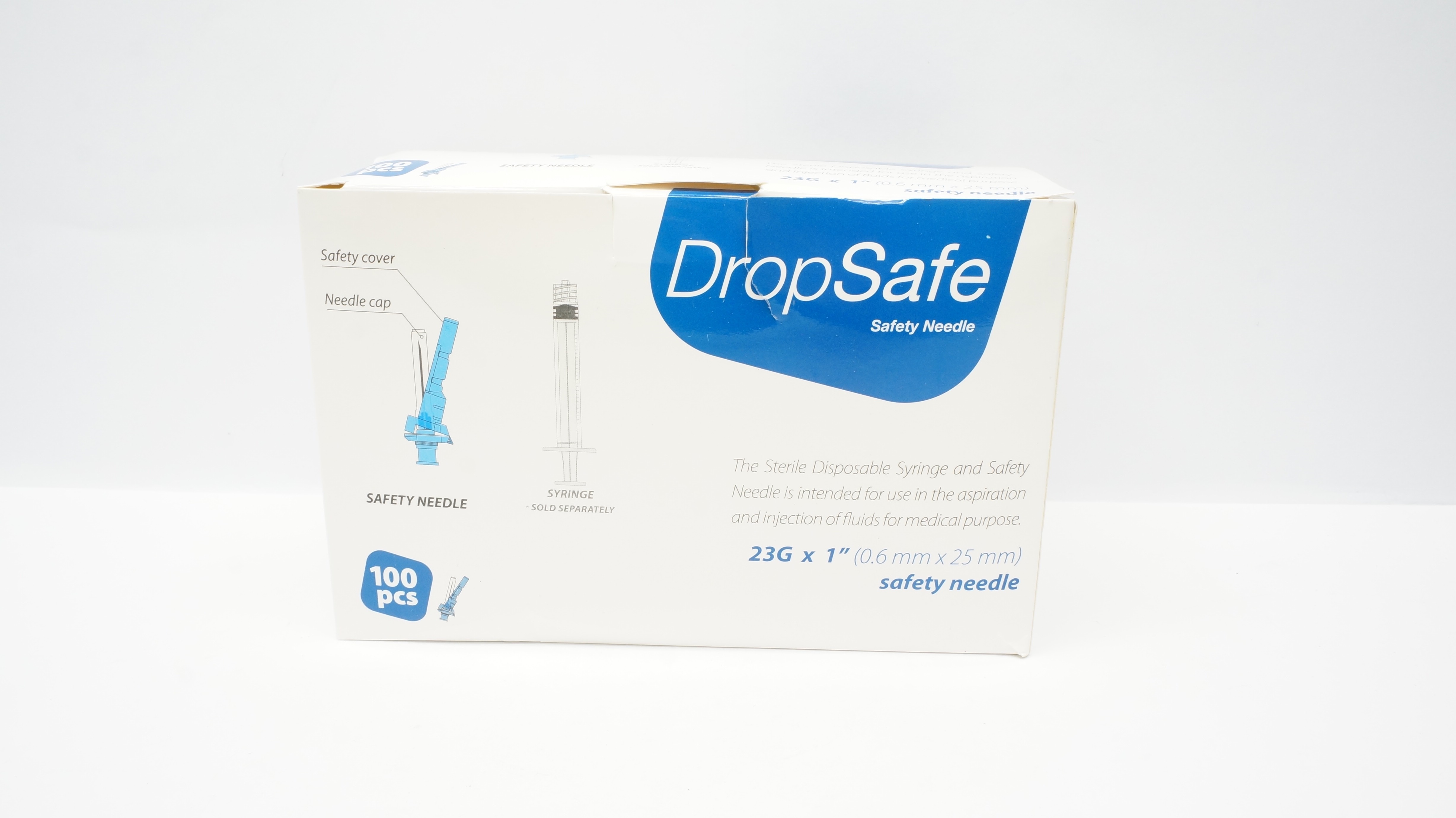 HTL-Strefa 6060 DropSafe Safety Ndle 23G x 1inch - Box of 30