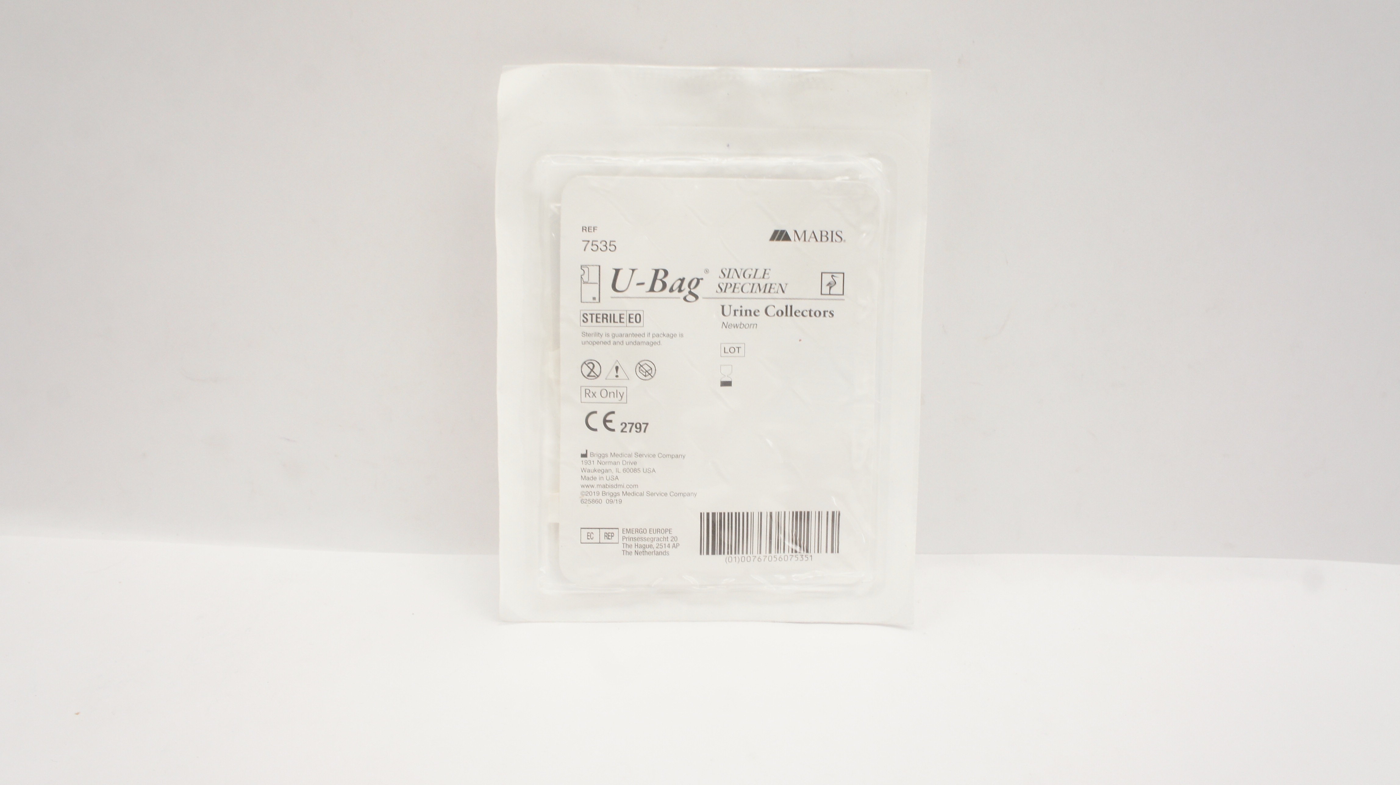 Briggs 7535 Mabis Healthcare U-Bag Single Specimen Urine Collectors Newborn