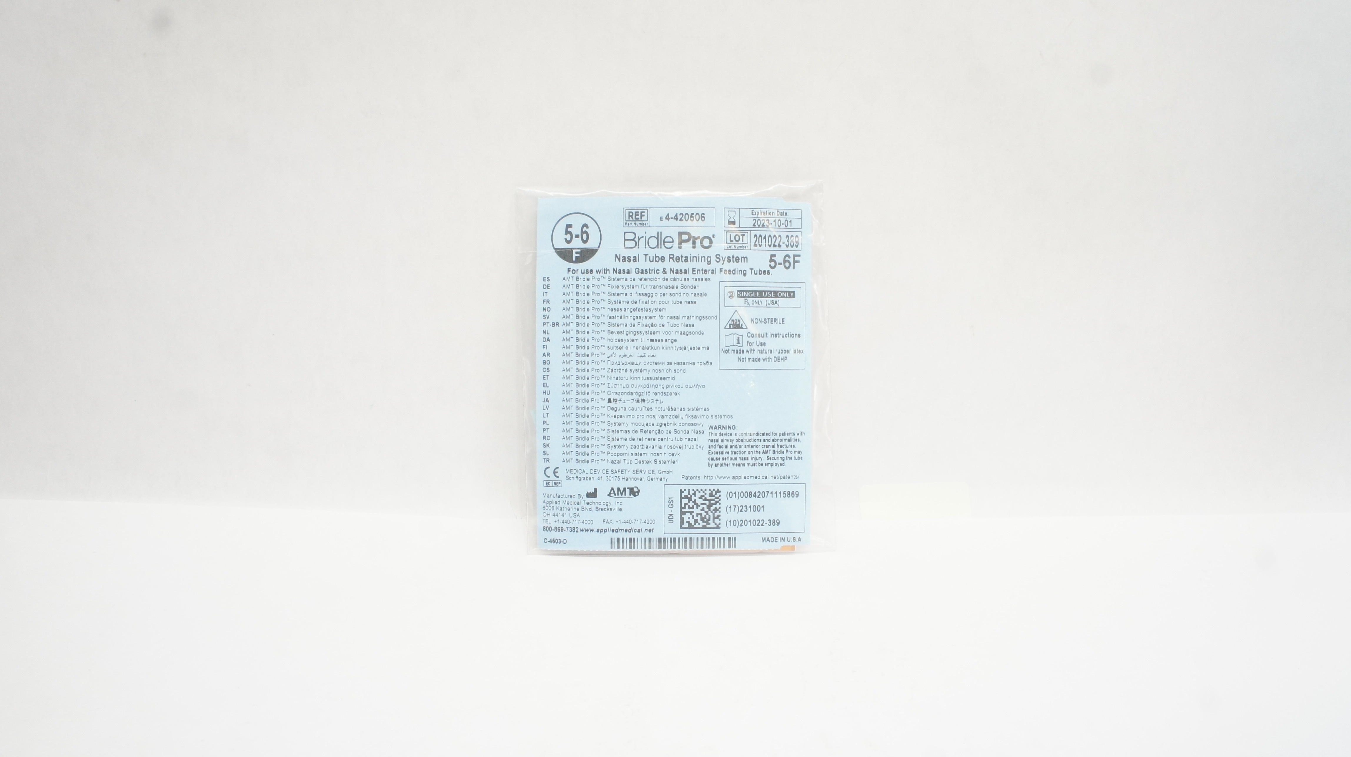 AMT E4-420506 Bridle Pro Nasal Tube Retaining System 5-6F (x)