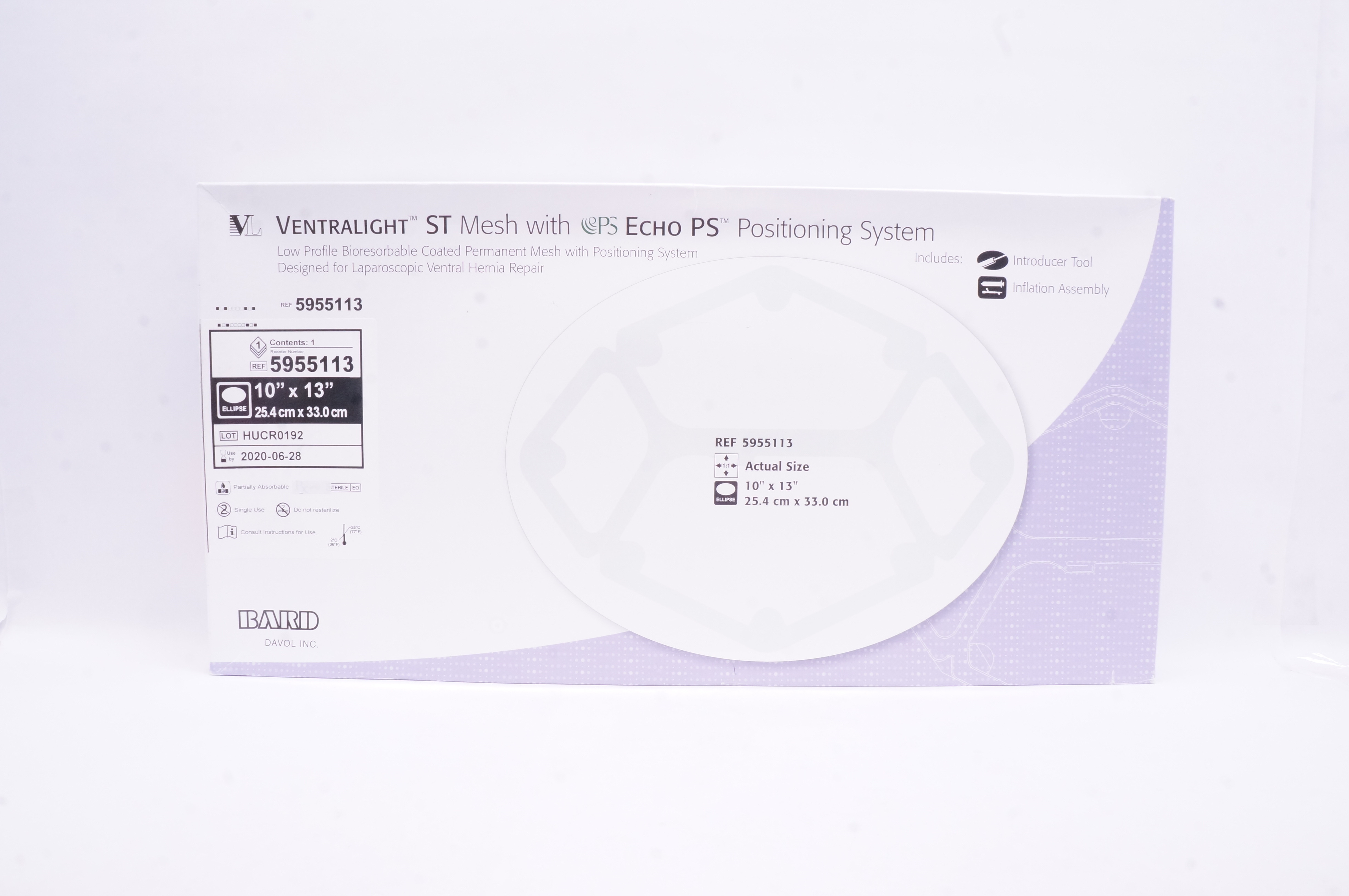 Bard 5955113 Davol Ventralight ST Mesh 10inch x 13inch (x)