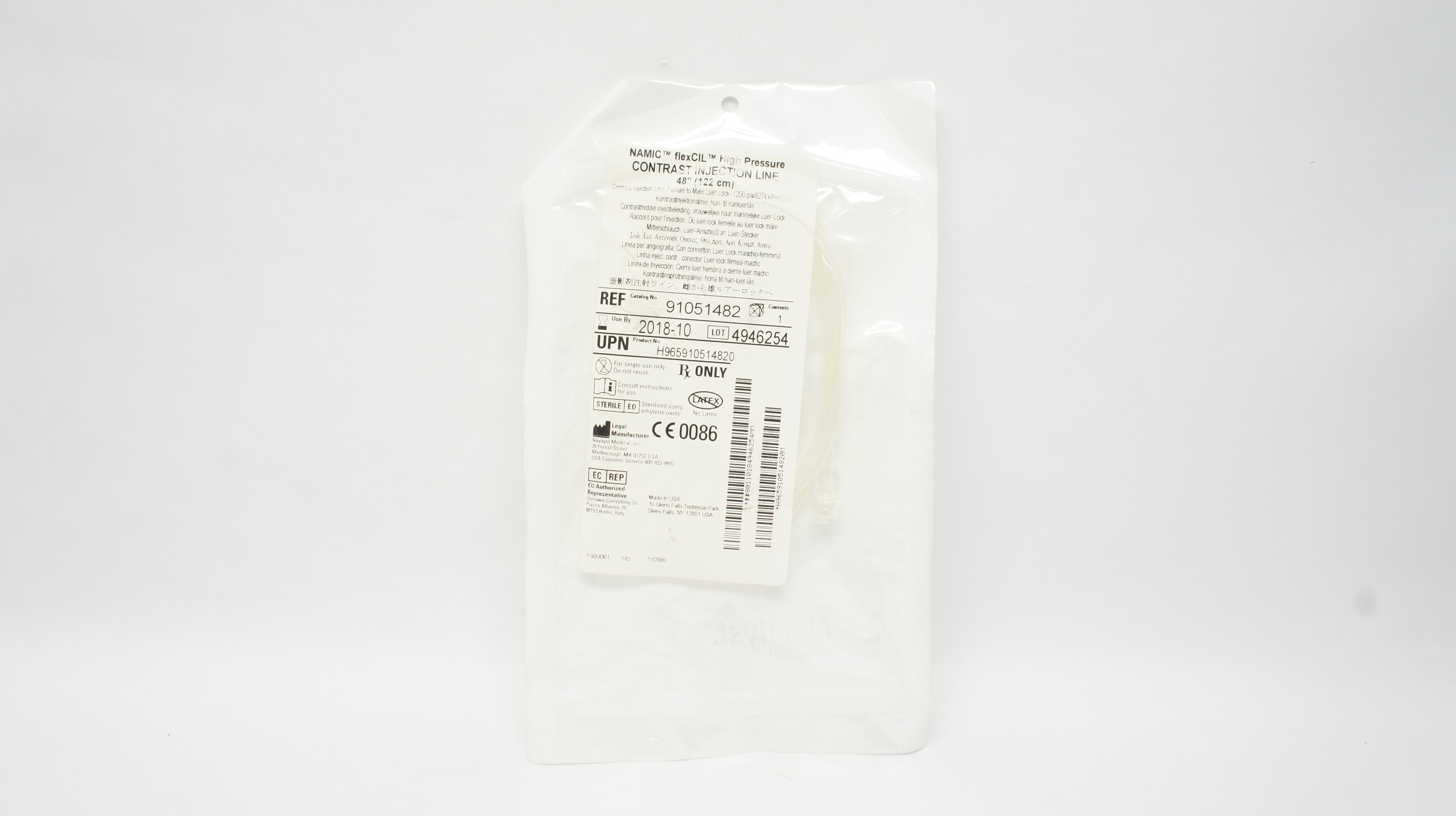 Navylist 91051482 Namic FlexCil High Pressure Contrast Injection Line 48inch (x)