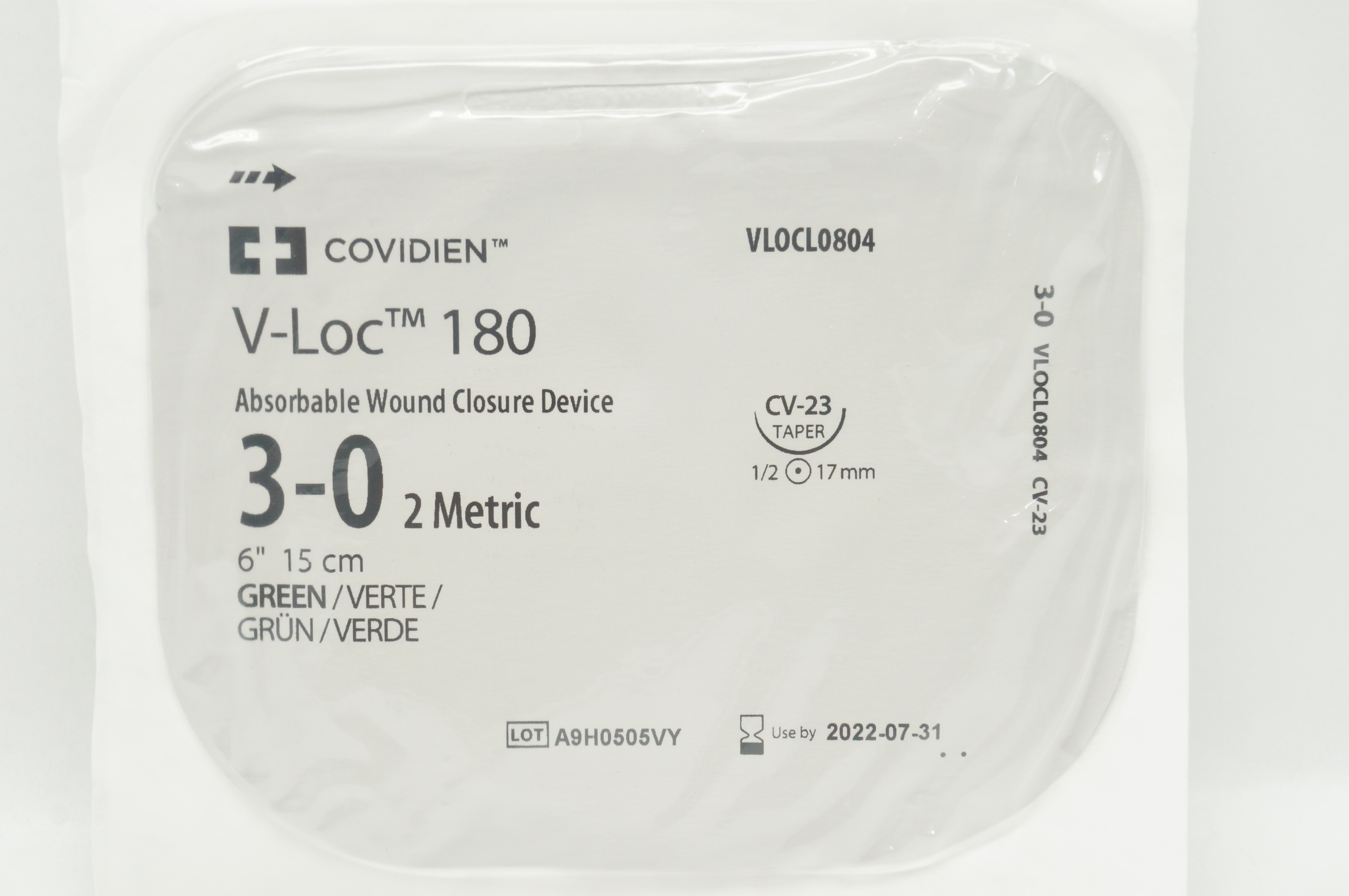 Covidien VLOCL0804 30 VLoc 180 Absorbable Wound Closure CV23 1/2