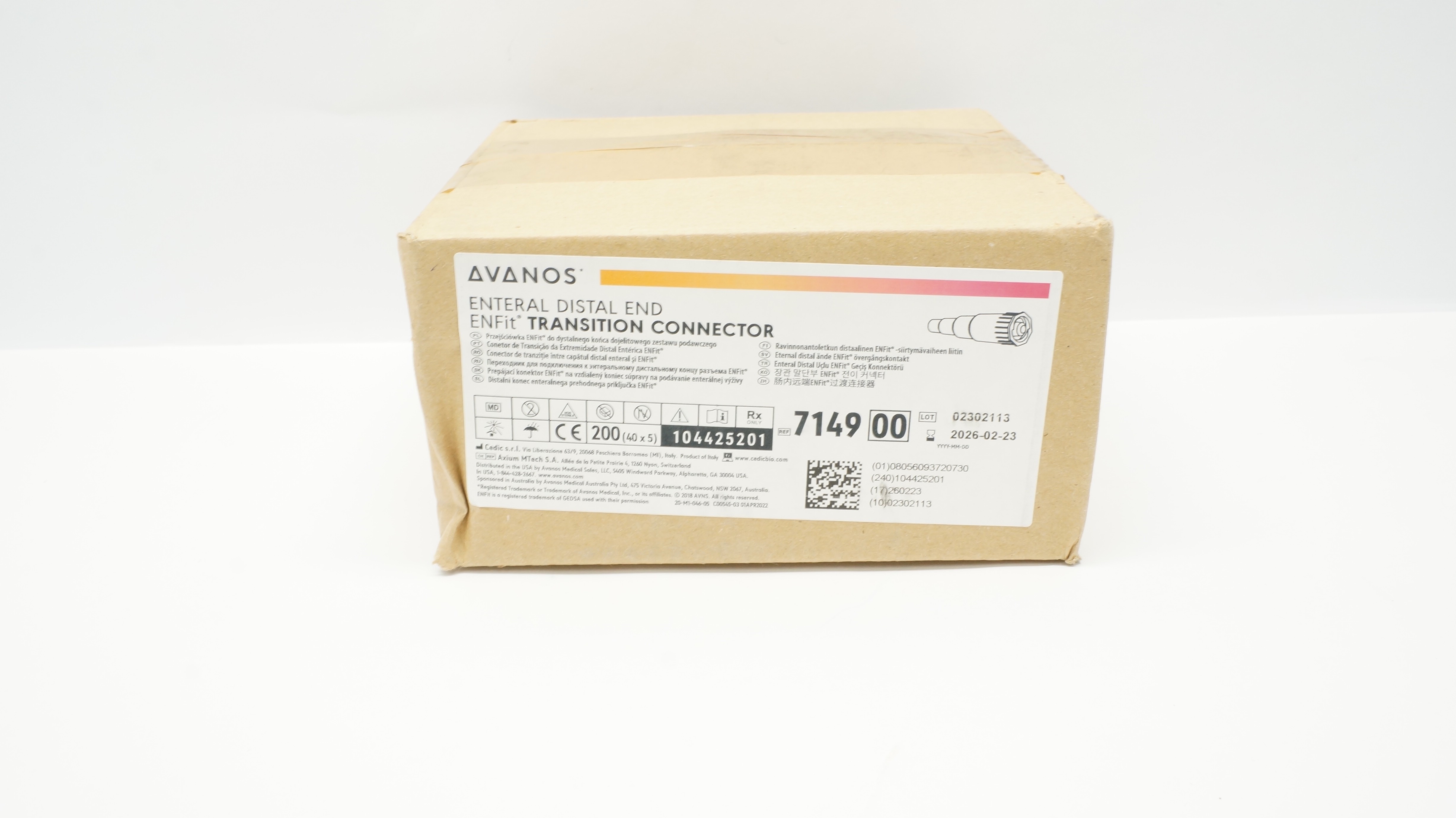 Avanos 714900 Enteral Distal End ENFit Transition Connector - Box of 200