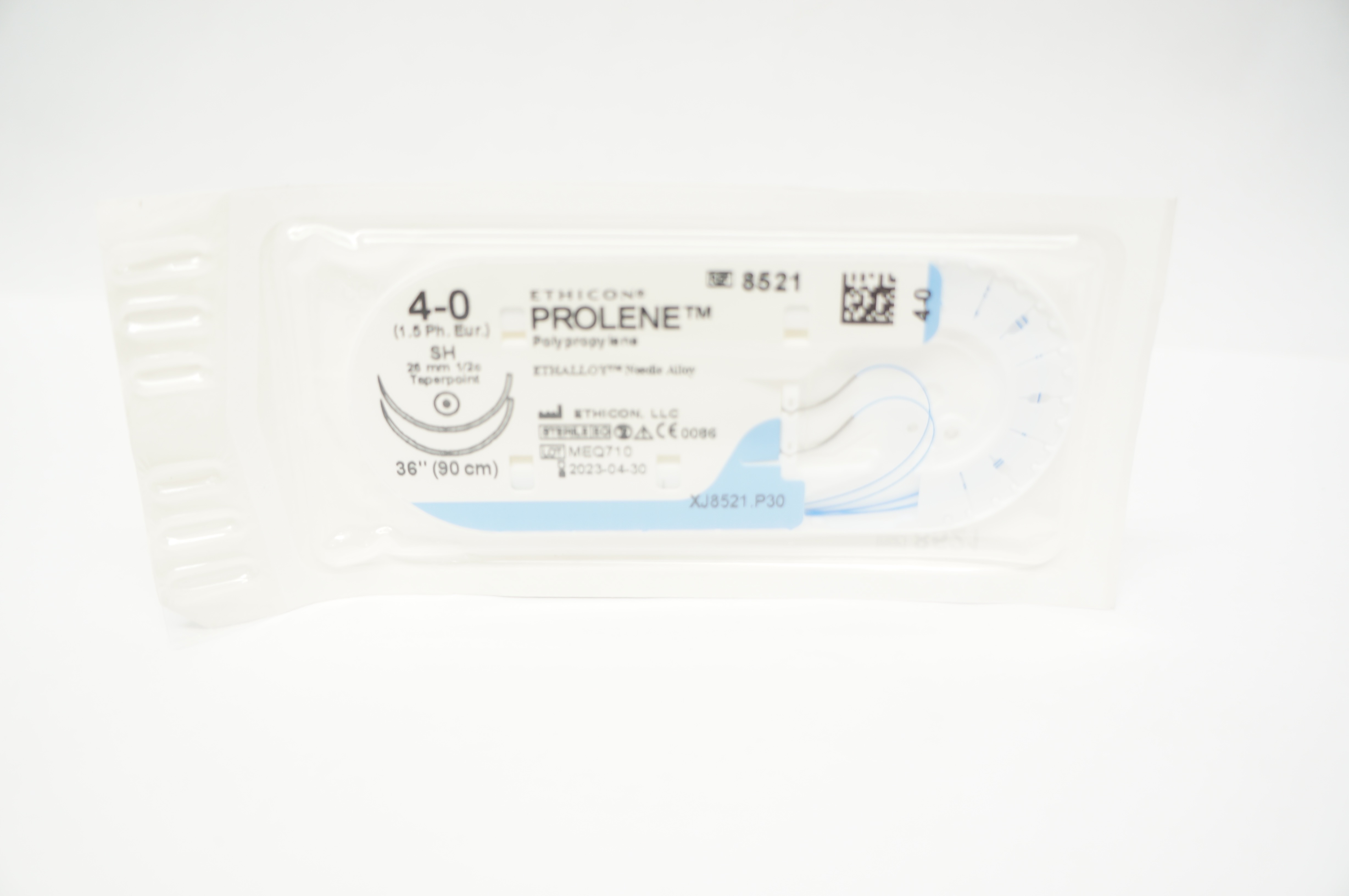 Ethicon 8521 4-0 Prolene Polypropylene Stre SH 26mm 1/2c Taperpoint, 36 inch (x)