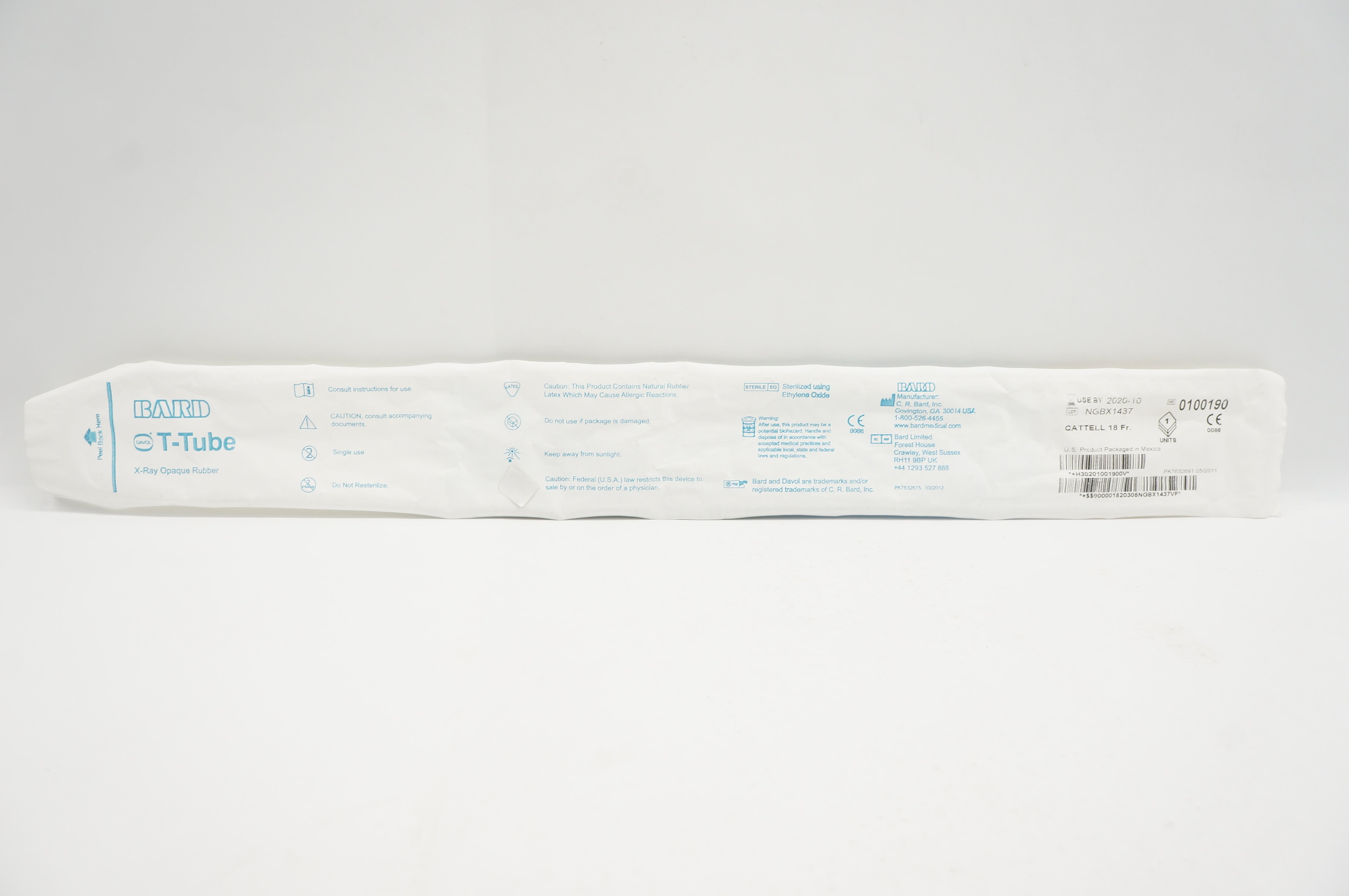 Bard 0100190 T-Tube Cattell 18Fr (x)