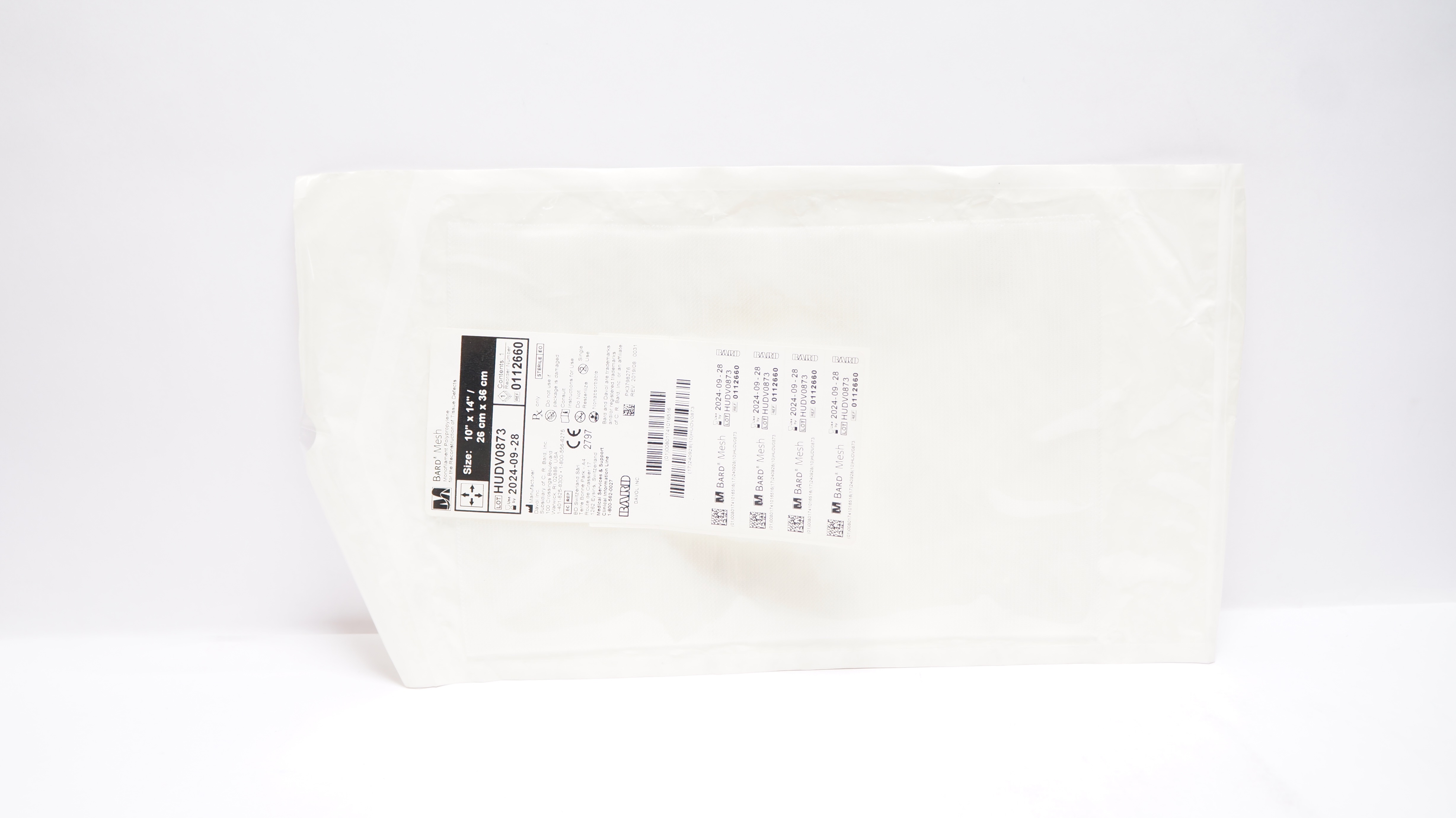 Bard 0112660 Mesh Monofilament Polypropylene, Size 10inch x 14 inch
