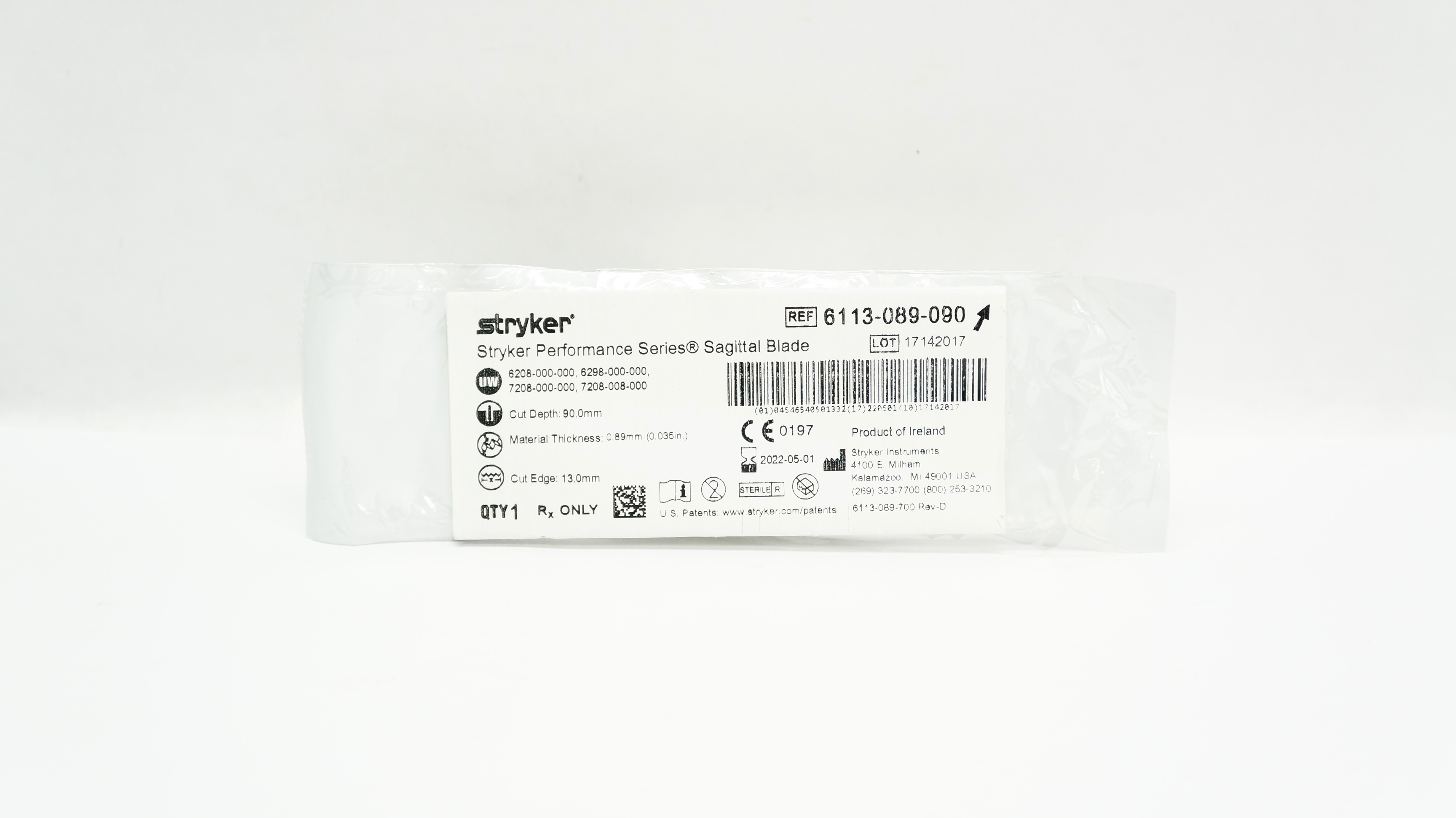 Stryker 6113-089-090 Performance Series Sagittal Blade 0.89mm x 90.0mm (x)