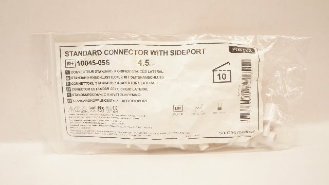 Smiths Medical 10045-05S Standard Connector with Sideport 4.5mm (x) - Pack of 10