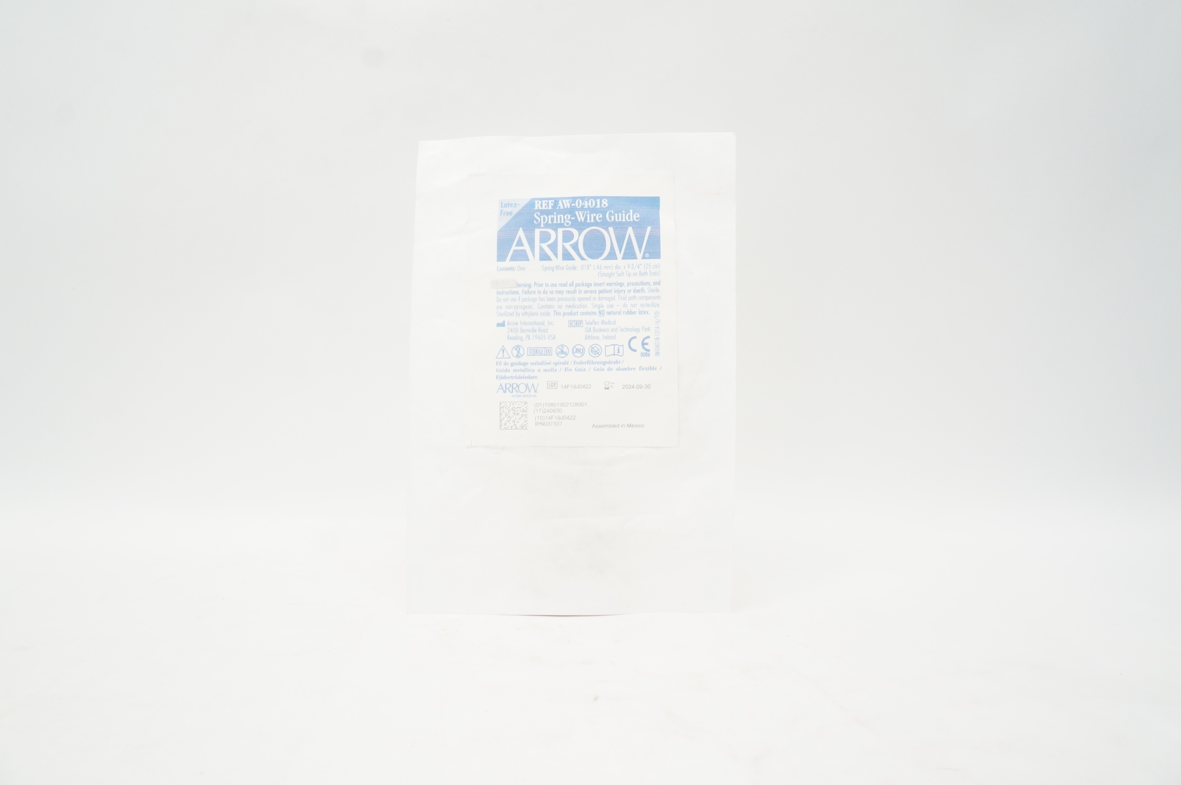 Arrow AW-04018 Spring-Wire Guide .018inch dia. x 9-3/4inch Straight Soft Tip