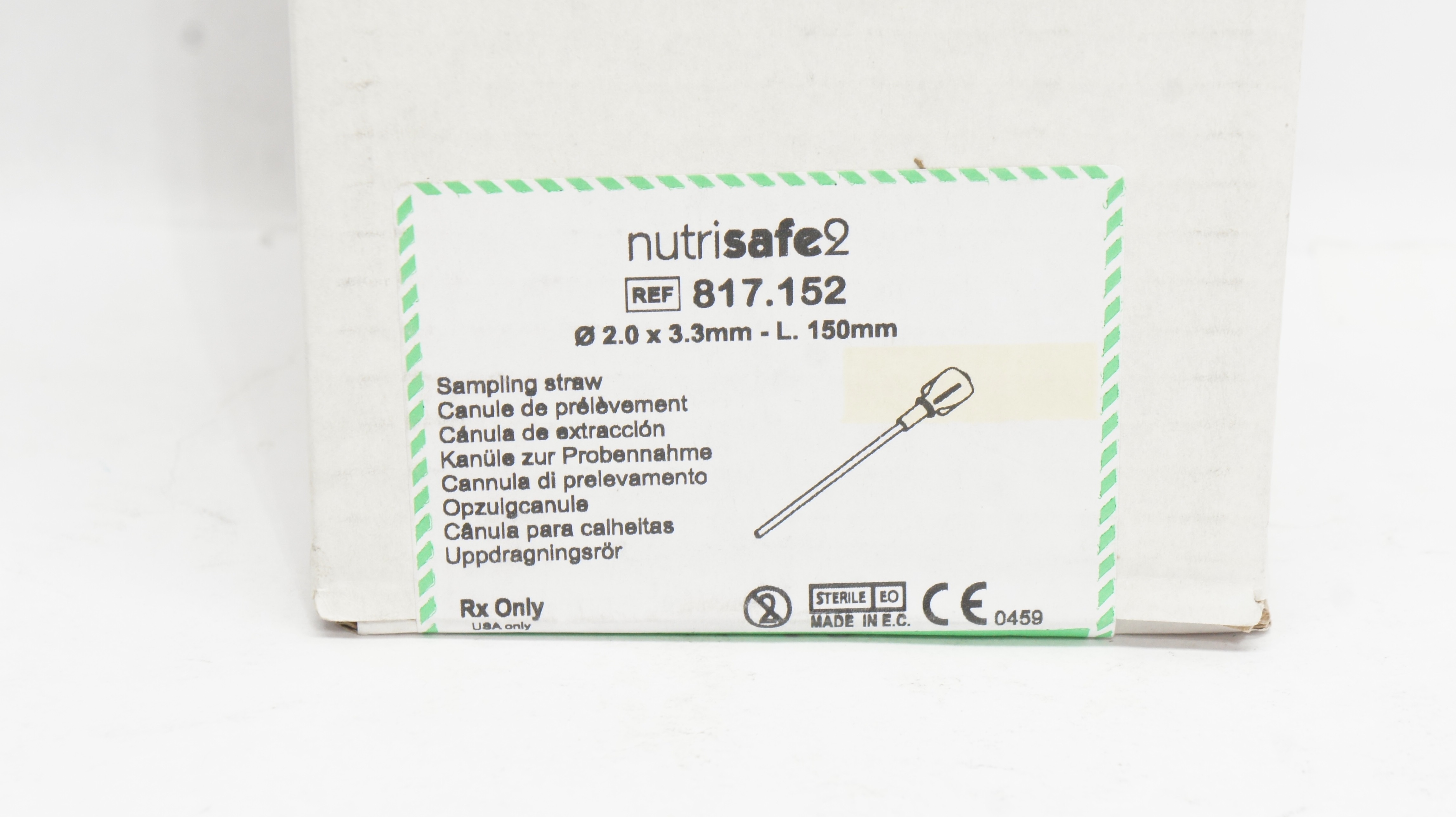 Vygon 817.152 NutriSafe2 Sampling Straw 2.0 x 3.3mm - L. 150mm - Box of 50