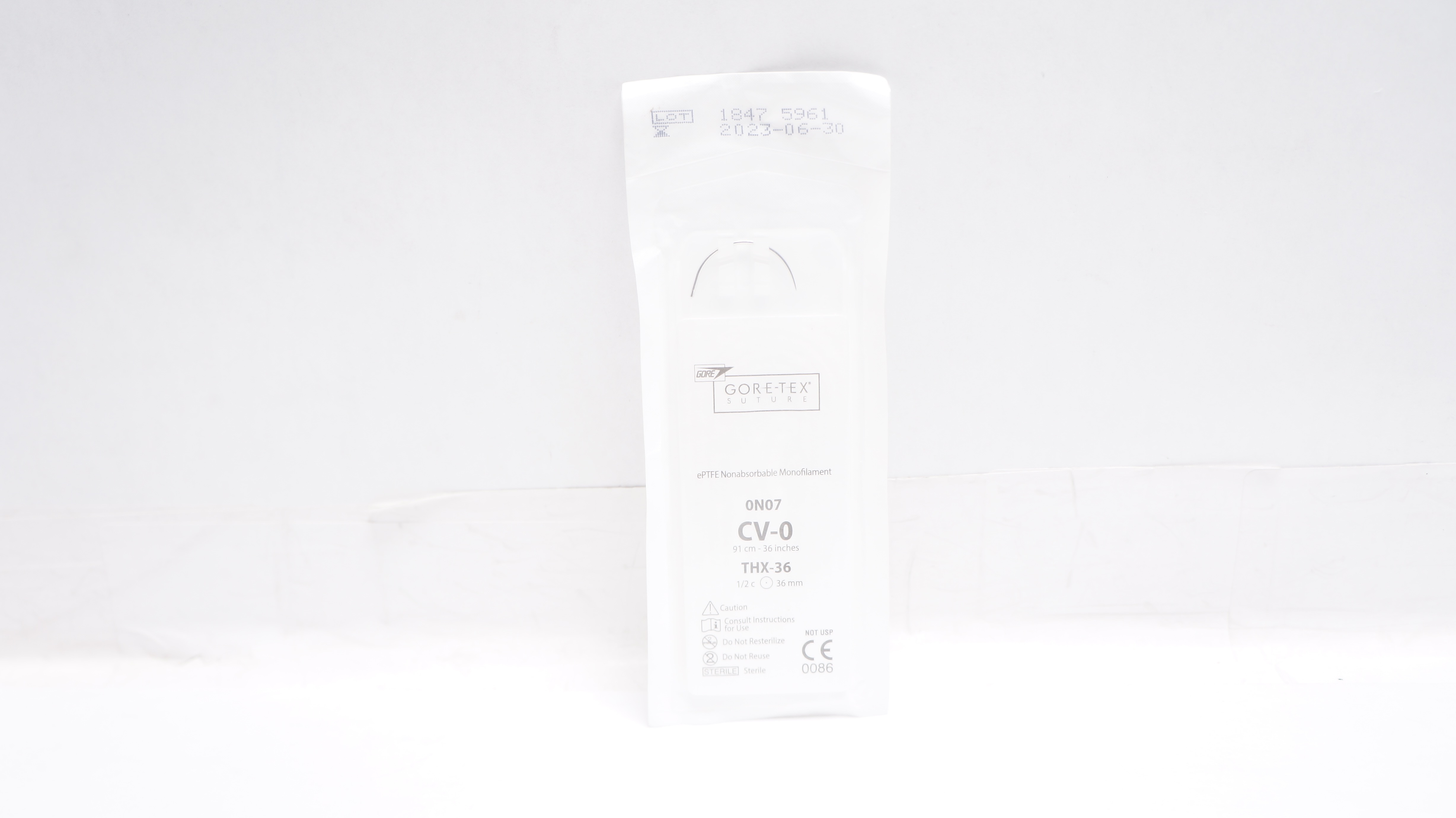 Gore 0N07 ePTFE Nonabsorbable Monofilament CV-0 THX-36 1/2c 36mm, 36inch(x)