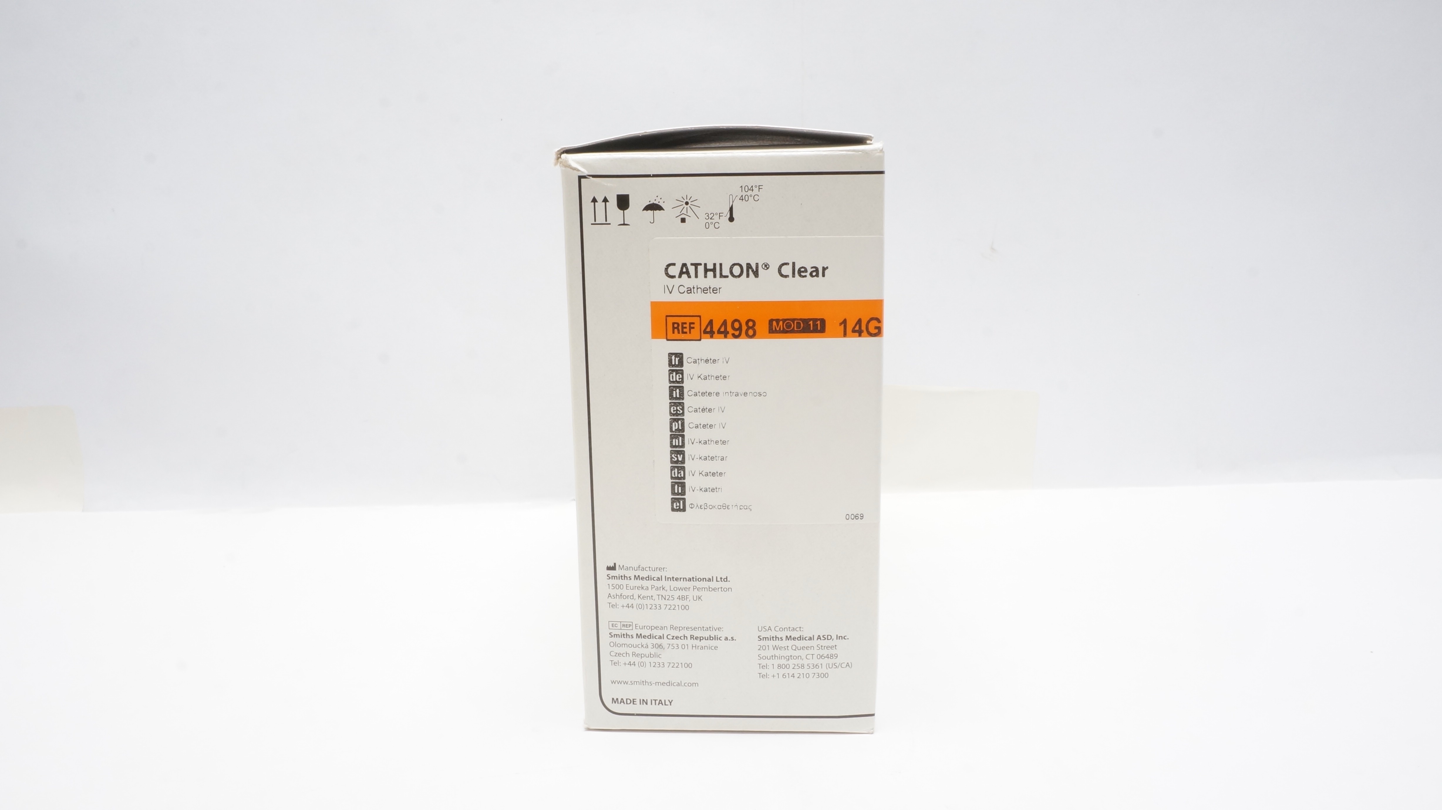 Smiths Medical 4498 Jelco Cathlon Clear IV Cath. 14G x 2inch (x) - Box of 25
