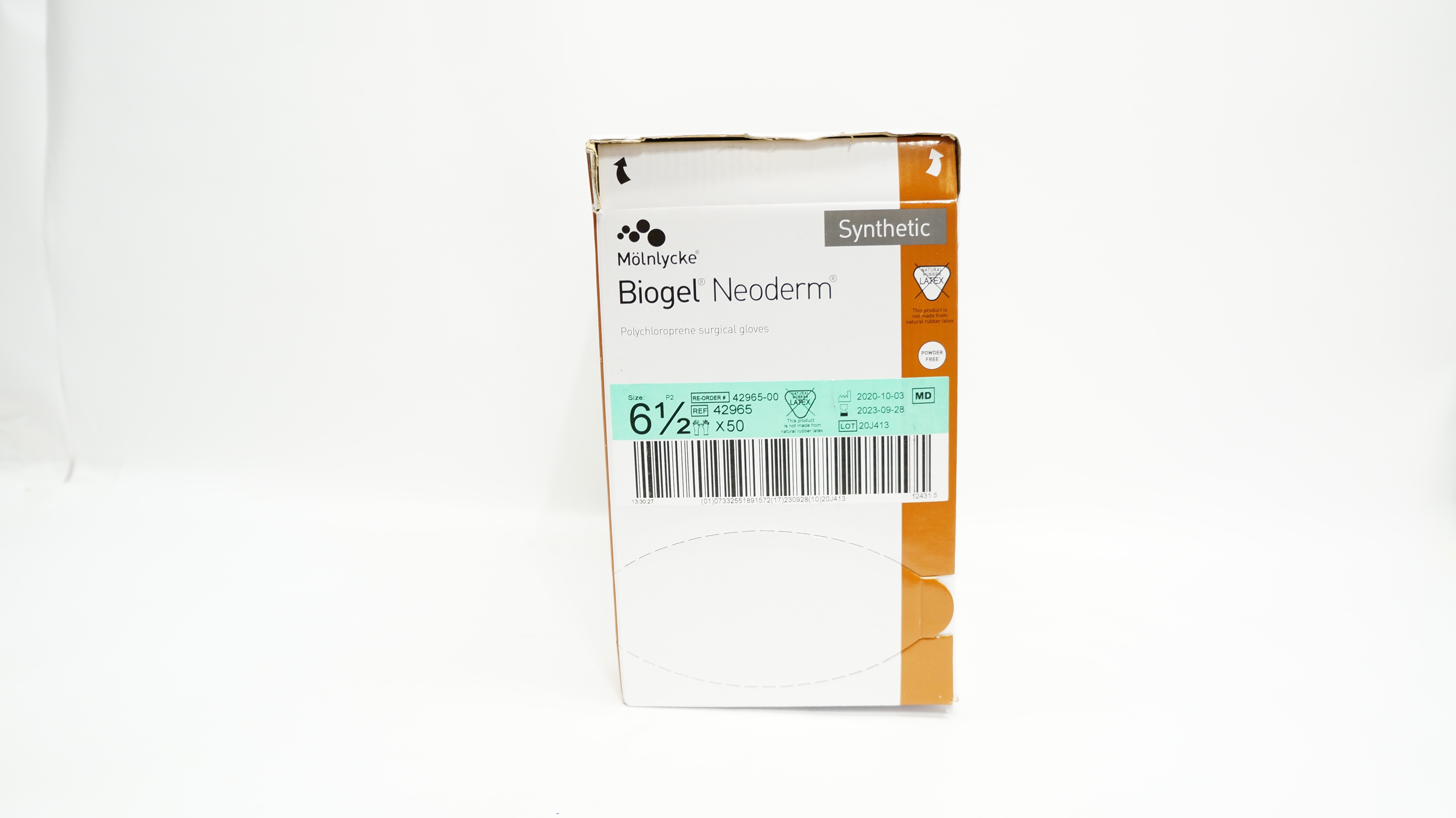 Molnlycke Healthcare 42965 Biogel NeoDerm Surgical Gloves Size 61/2