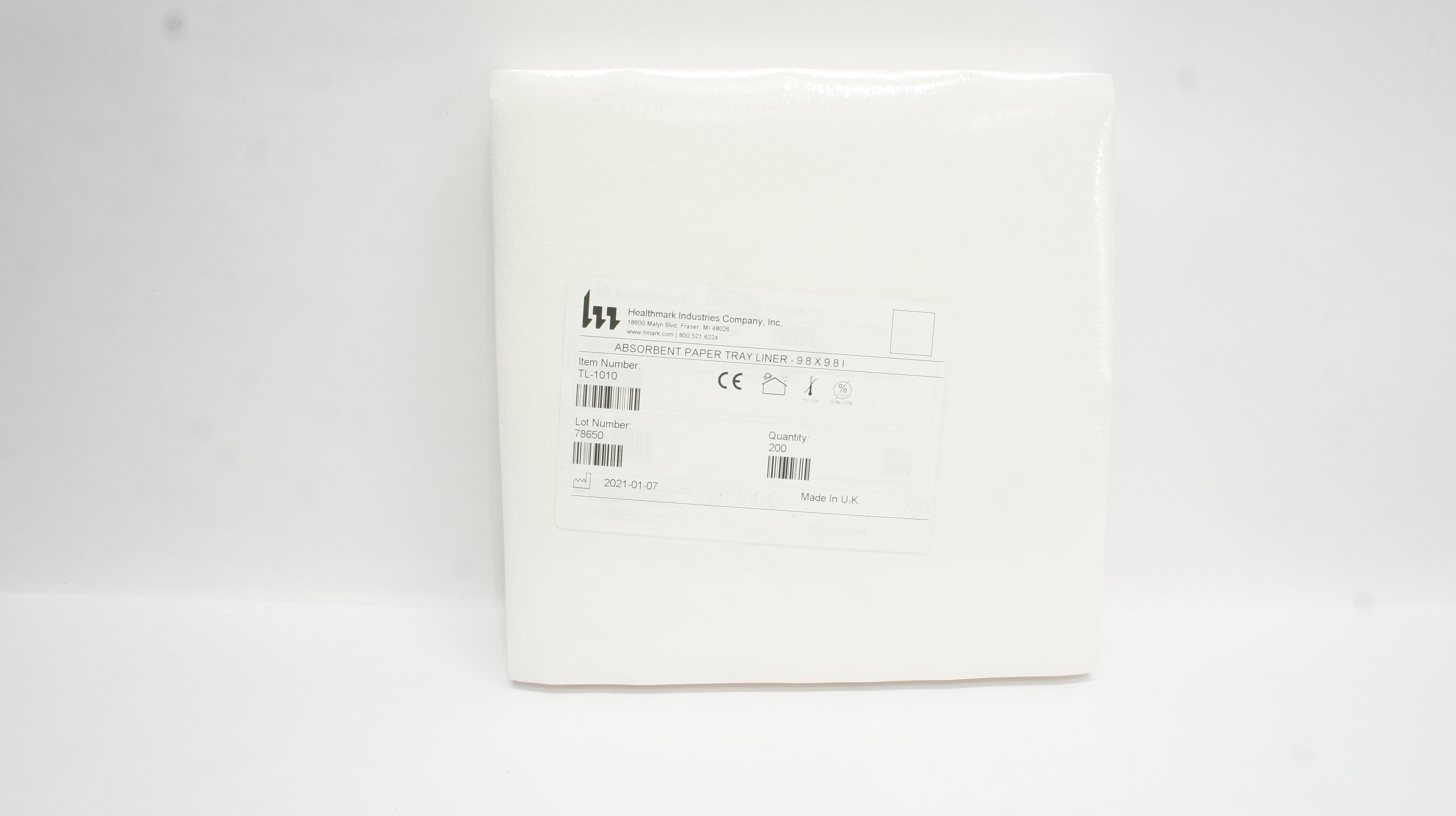 Healthmark Industries TL-1010 Absorbent Paper Tray Liner, 9.8x9.8in.-Pack of 200