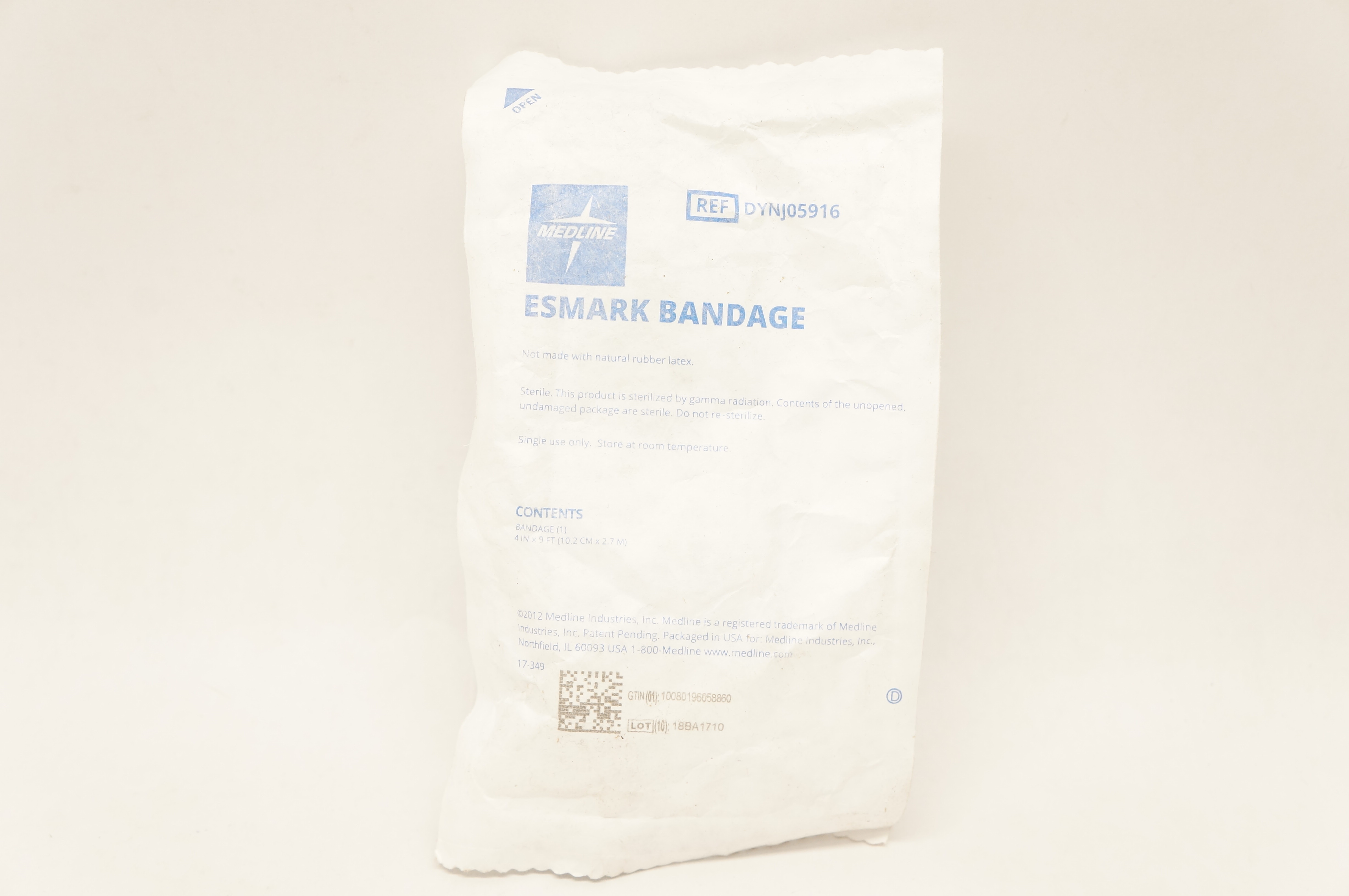 Medline DYNJ05916 Esmark Bandage Sterile 4inch x 9Ft.