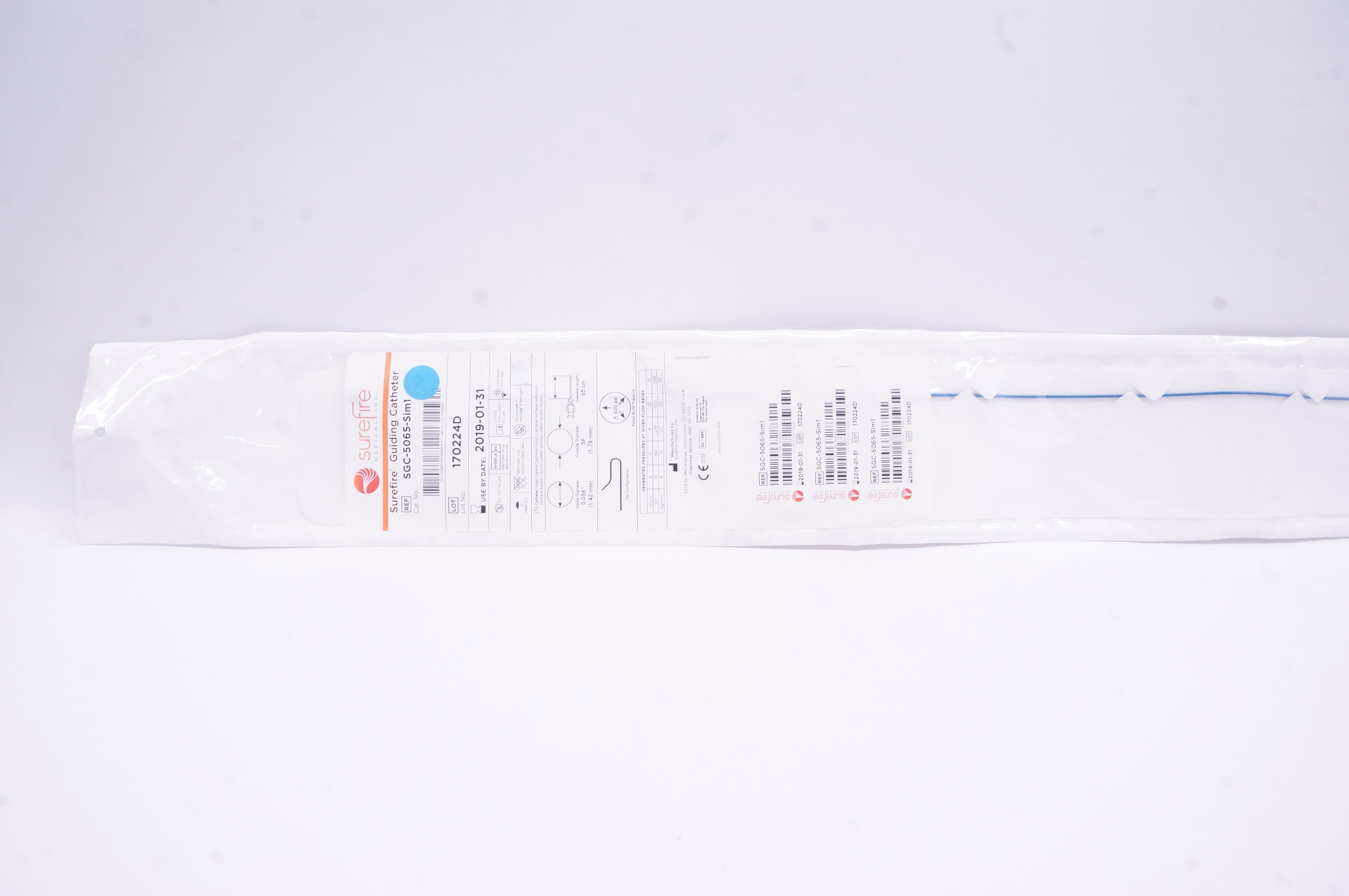 SureFire SGC-5065-Sim1 Guiding Catheter 5F x 0.056inch x 65cm (x)