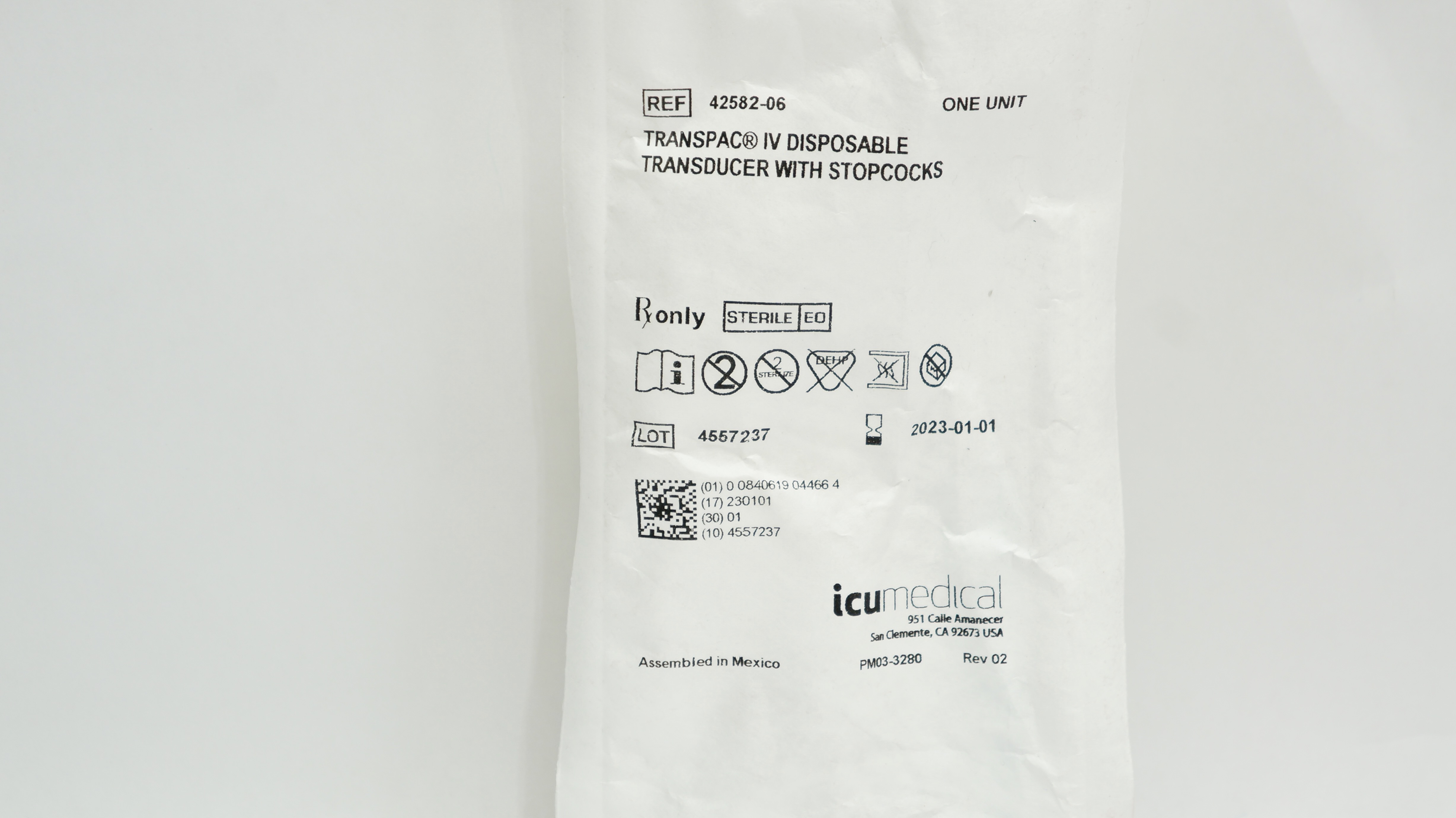 Icu Medical 42582-06 Transpac IV Disposable Transducer W/Stopcocks (x)
