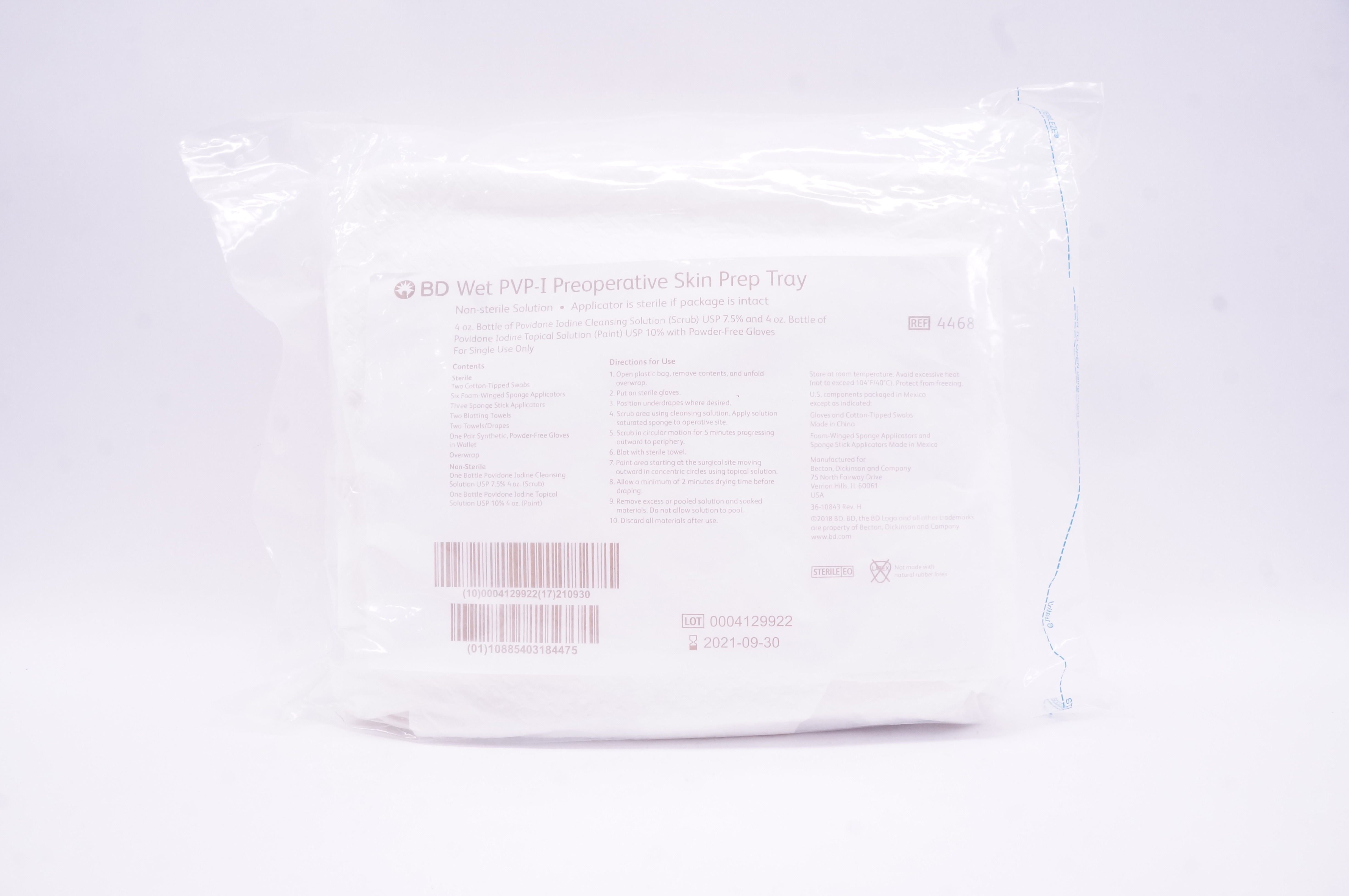 BD 4468 Wet PVP-I Preoperative Skin Prep Tray